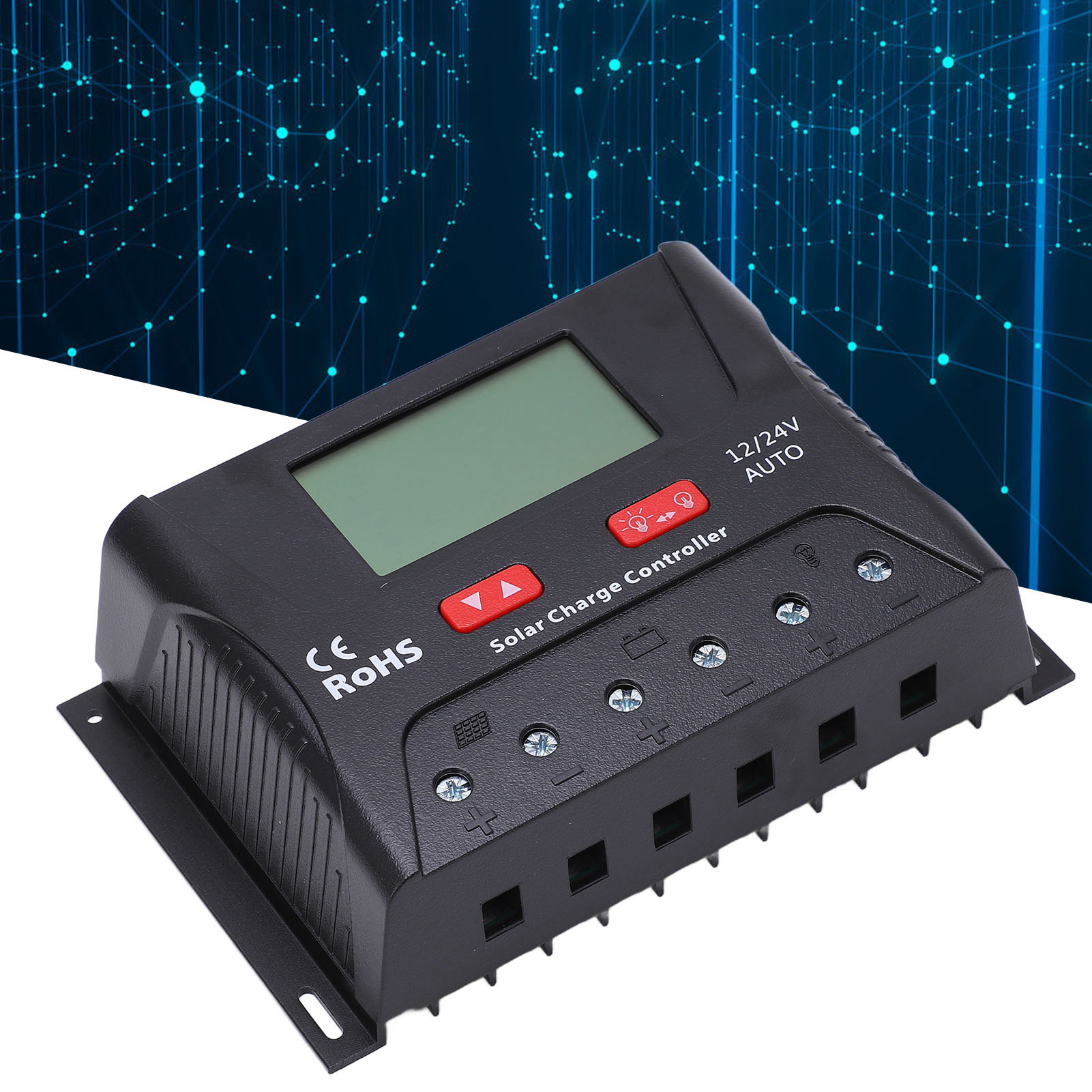 Hp Serie 30a 12v/24v Pwm Solar-lade-/entladeregler Mit Led-anzeige Und Usb-anschluss
