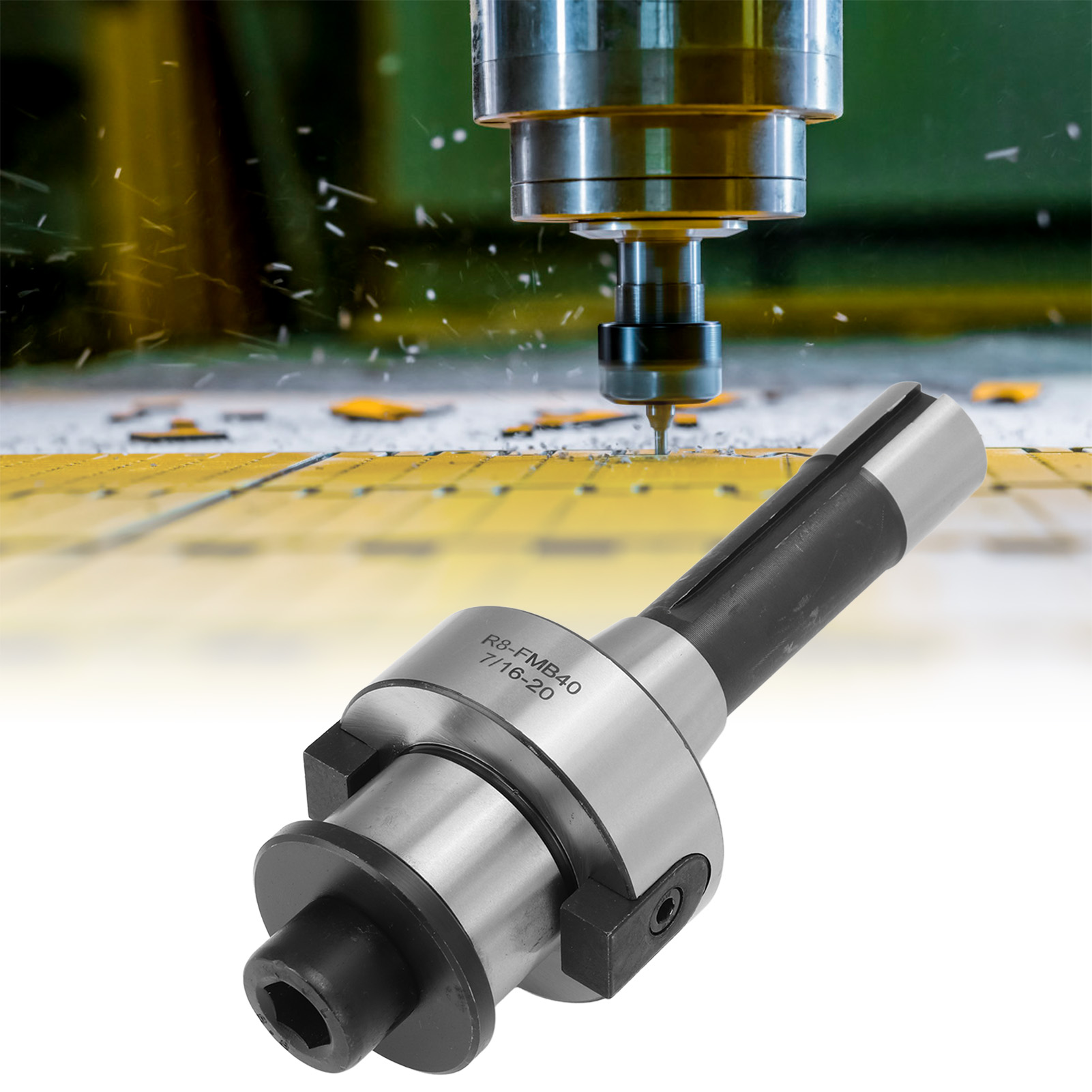 Gewindewerkzeughalteradapter R8-fmb40 7/16-20 Für Fräsmaschine, Fräsmaschinenständer, Fräswelle