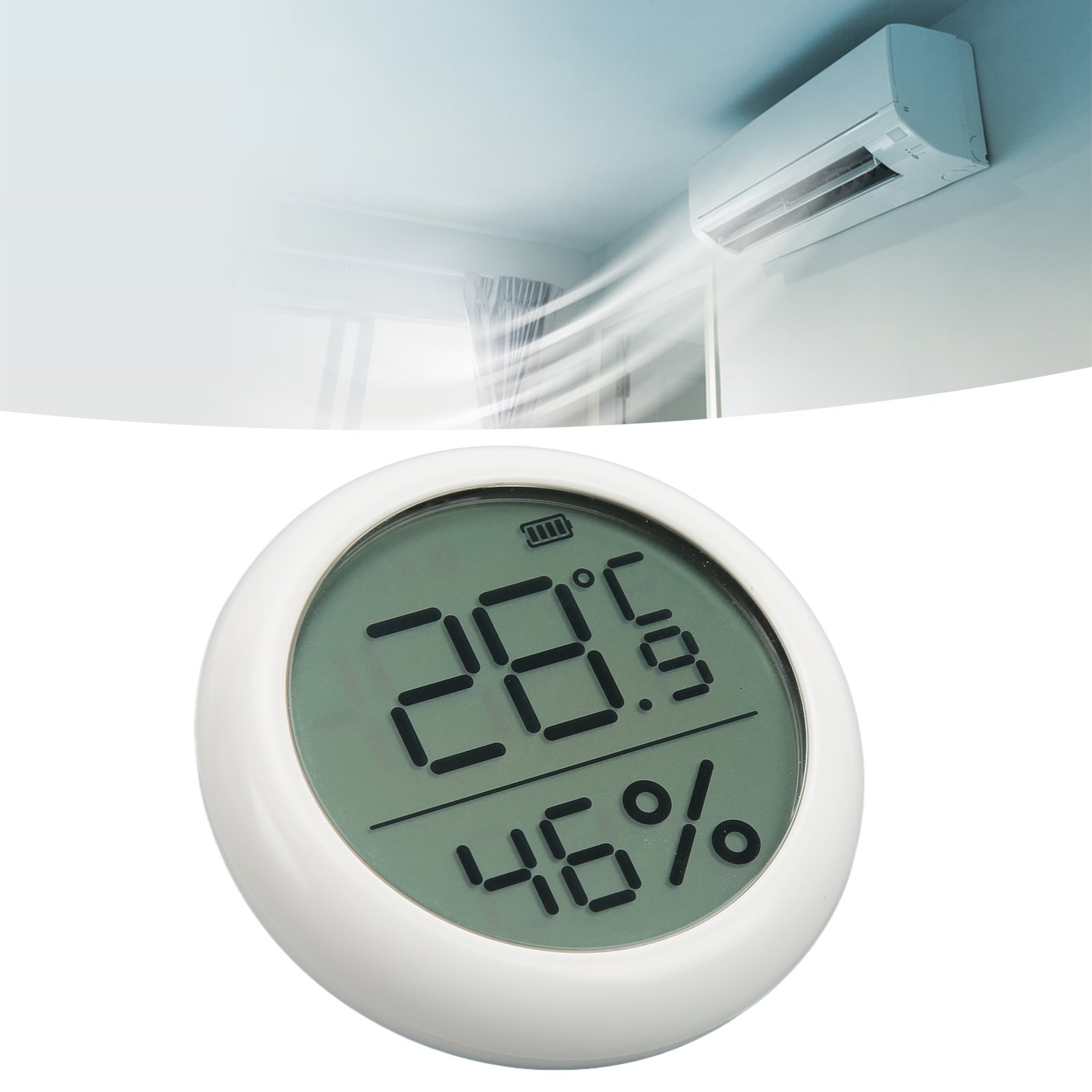 Kctw1z-01 Runder Intelligenter Temperatur- Und Feuchtigkeitsdetektor/sensor Mit Zigbee-digitalfernbedienung