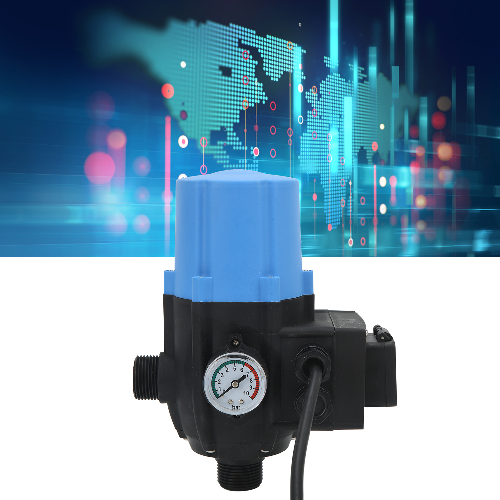 Wasserdichter, Einstellbarer Wasserpumpen-druckregler, Blau, 1,5 Bar-2,2 Bar, Europäischer Standard 220v-240v.