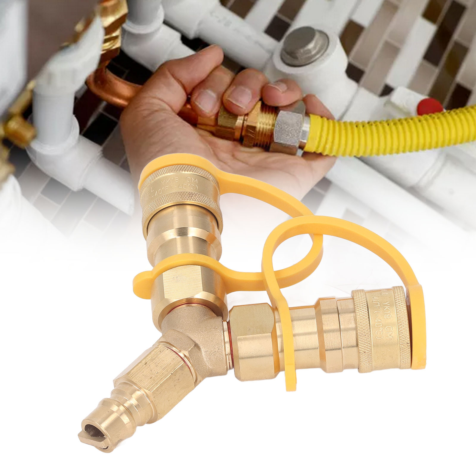 3/8 Zoll Y-schnellanschlussadapter Für Erdgas, Kompatibel Mit Weber Erdgasgrills, Generatoren, Terrassenheizstrahlern, Pizzaöfen, Feuerstellen Im Freien Usw.