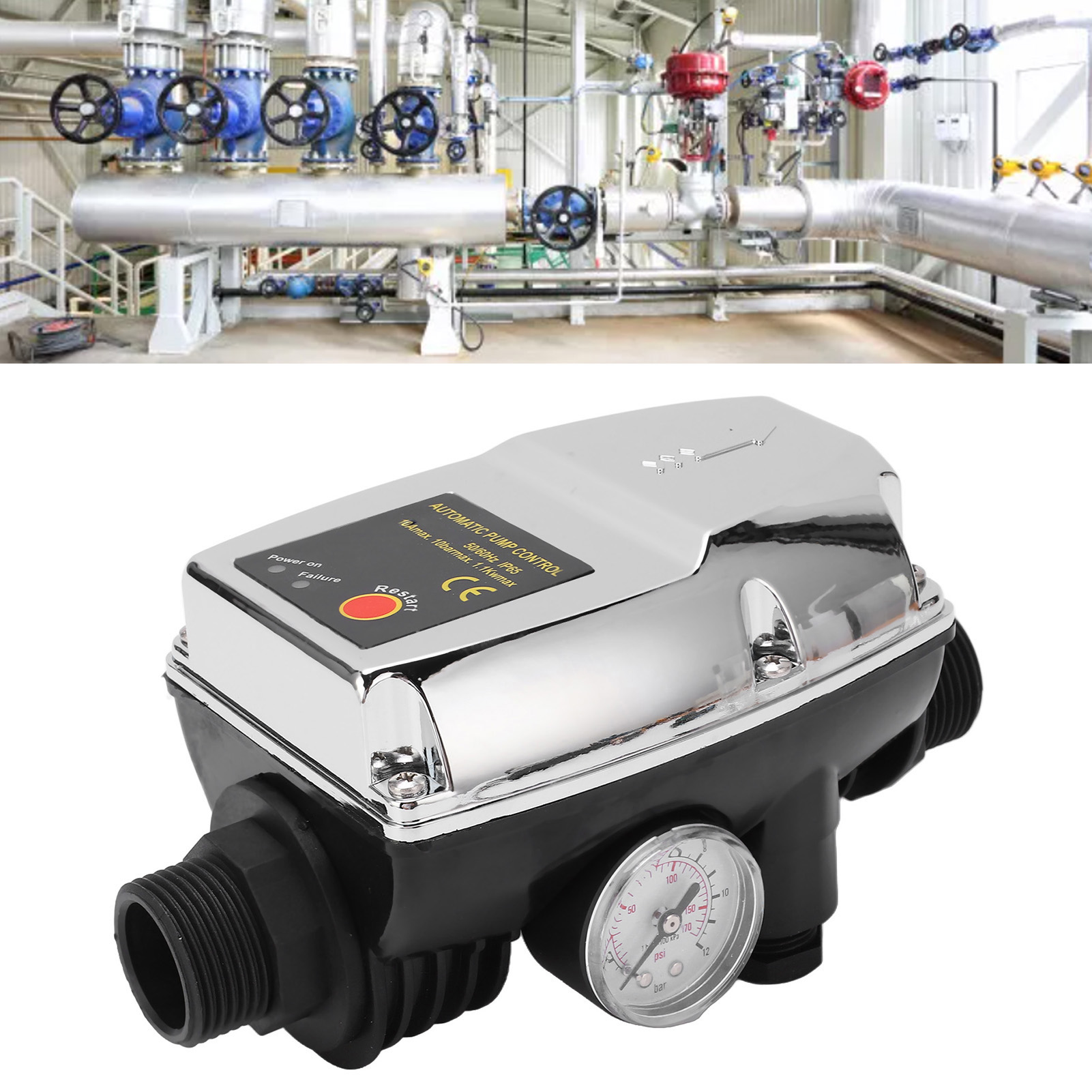Einstellbarer, Silberner, Wasserdichter Horizontaler Wasserpumpen-druckregler 110v-120v