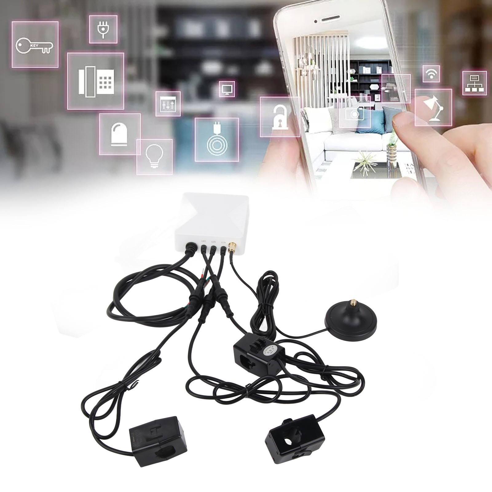 Tuya Smart Living Zigbee 120a Vierdraht-dreiphasen-klemmenwechselrichter Mit Drei Flüssigkeitsstandsensoren: Echtzeit-energiemonitor/zähler Für Intelligente Häuser (100–240 V)