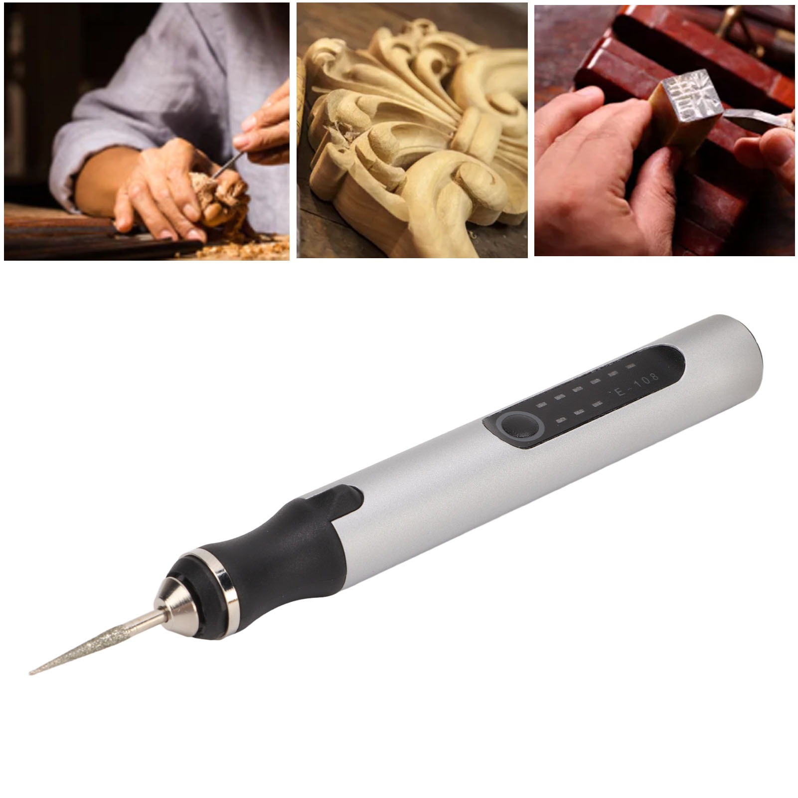 Mini-usb-wiederaufladbarer Elektrischer Schleifer Zum Gravieren, Polieren Und Schleifen Elektrischer Polierstift (silber)