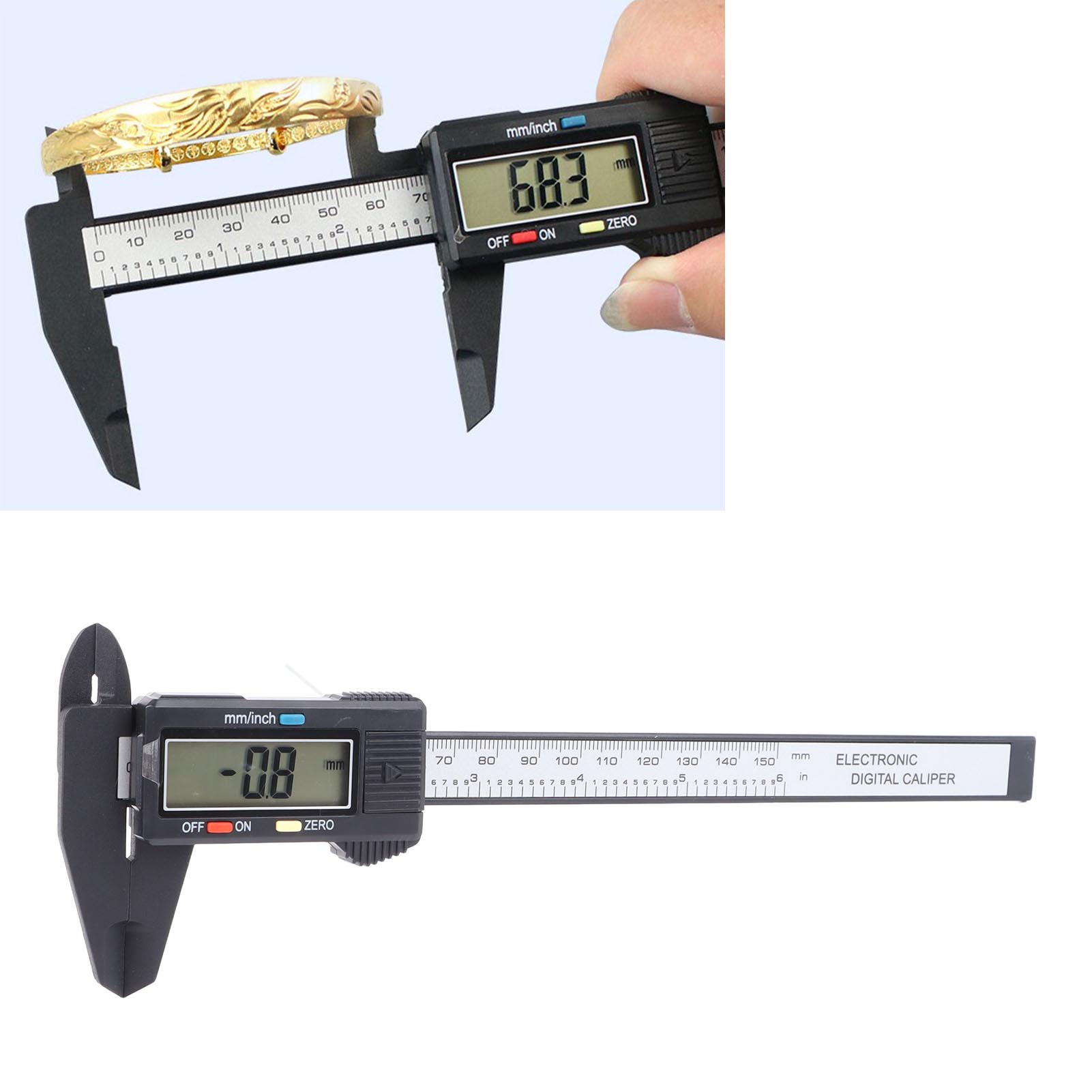 150 Mm X 0,1 Mm Digitaler Kunststoff-messschieber Mit Teleskopstange
