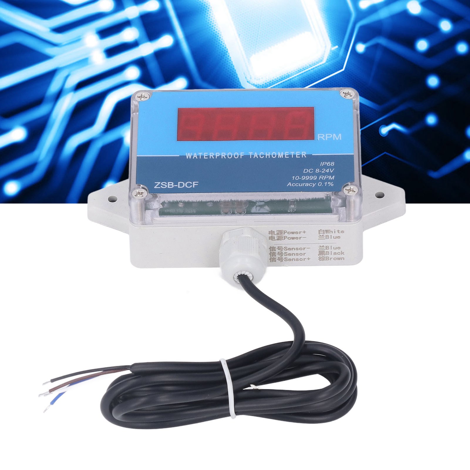 Ip68 Wasserdichter Drehzahlmesser Mit Digitaler Led-anzeige, Motordrehzahlmesser Mit Magnetischem Hall-sensor, 8v-24v.