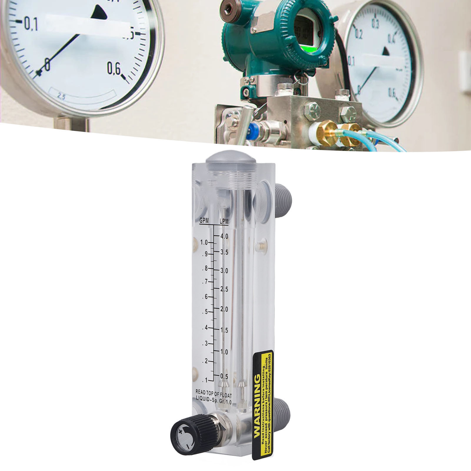 Einstellbarer Platten-durchflussmesser 0,1-1 Gpm
