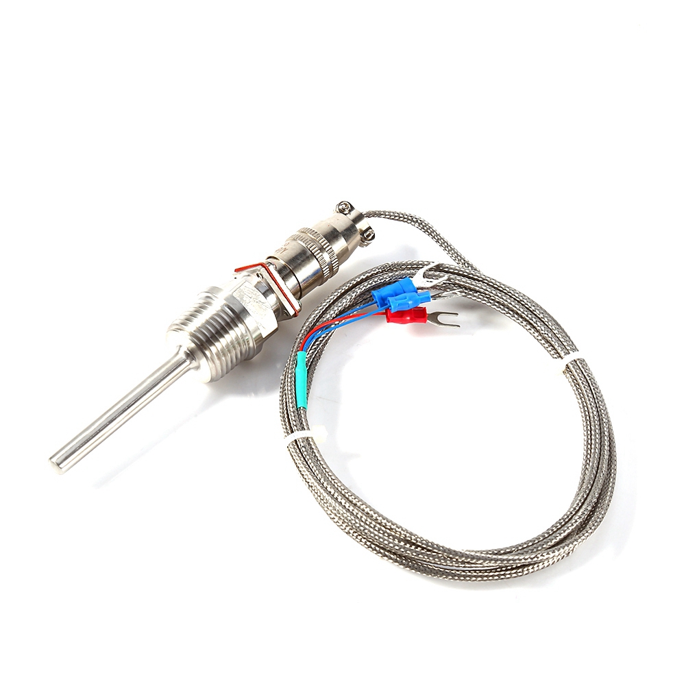 Pt100-temperaturfühler, Edelstahl 304, 4-punkt-gewinde, 2 Meter Kabel.