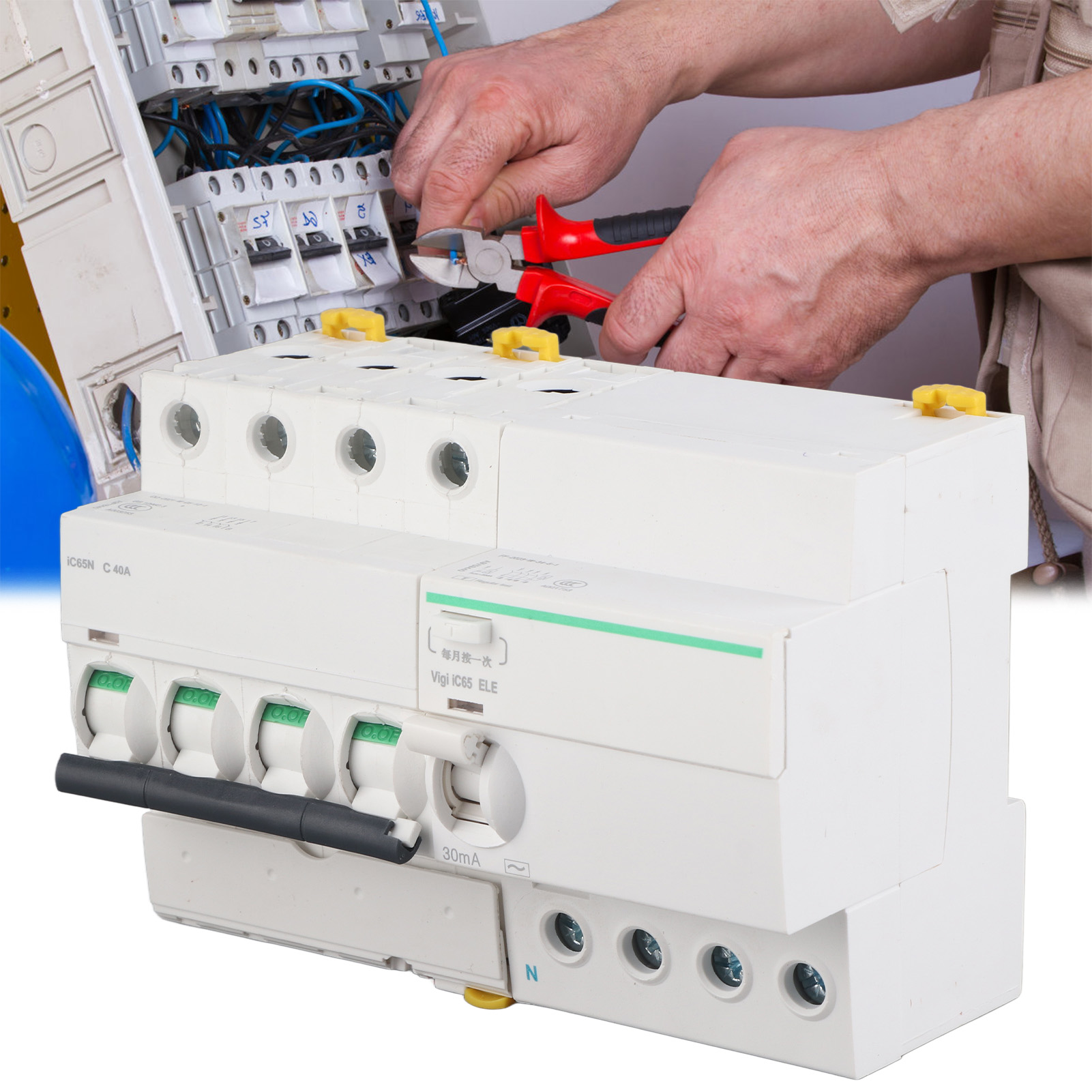 Ac400v Ic65n Leistungsschalter Mit 4p+n16a Fehlerstromschutzzubehör
