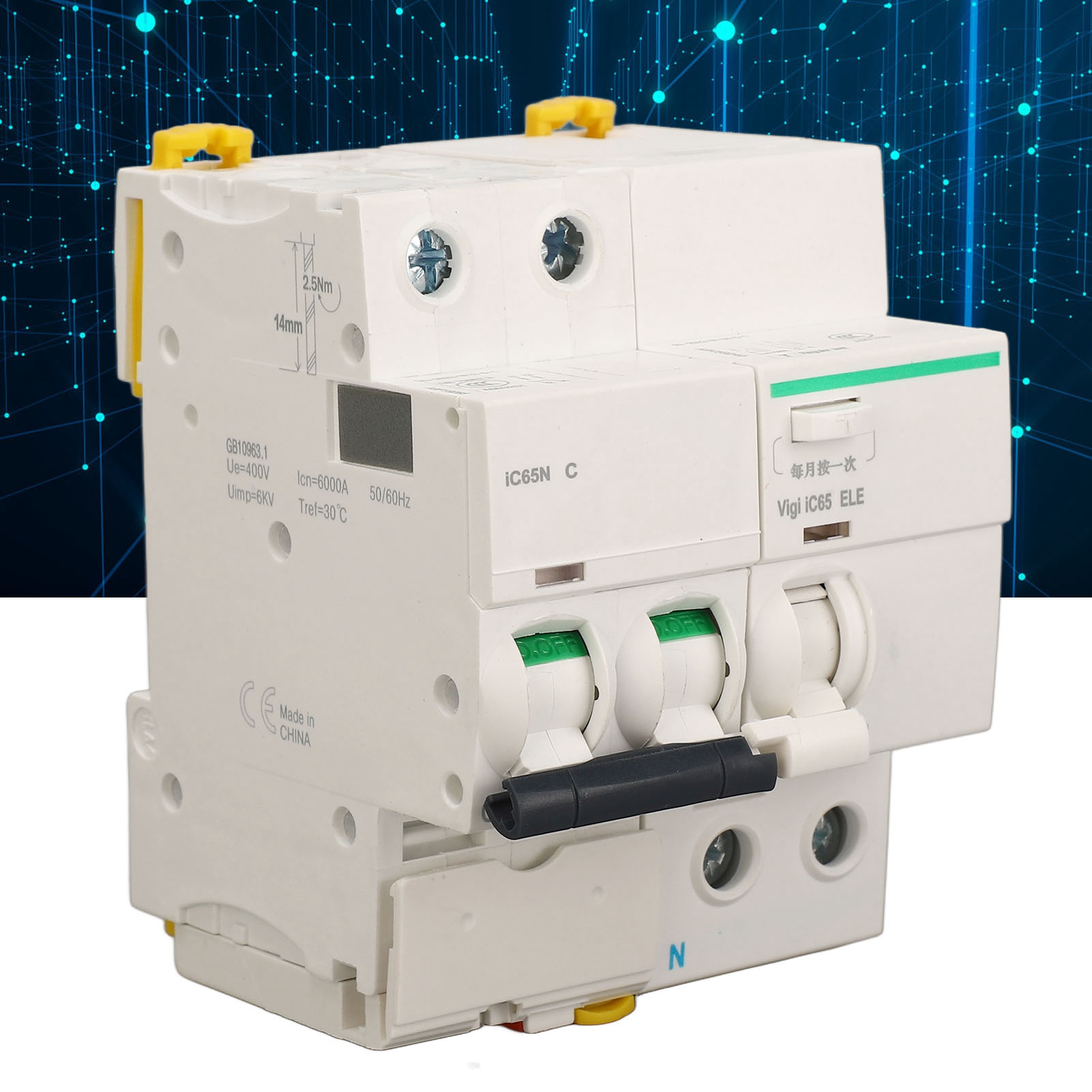 Ac400v Ic65n Leistungsschalter Mit Fehlerstromschutz (2p+n25a)