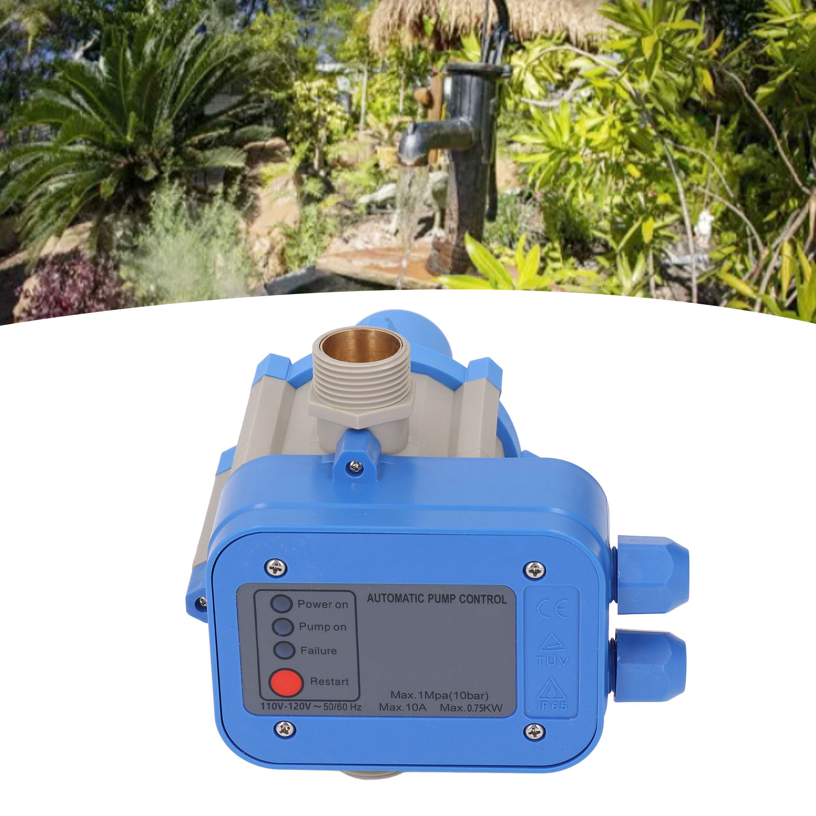 Blaugraues Modell, 1,5 Bar-2,2 Bar, Hochwertiger Wasserdichter Einstellbarer Wasserpumpen-druckregler, 110v-120v.