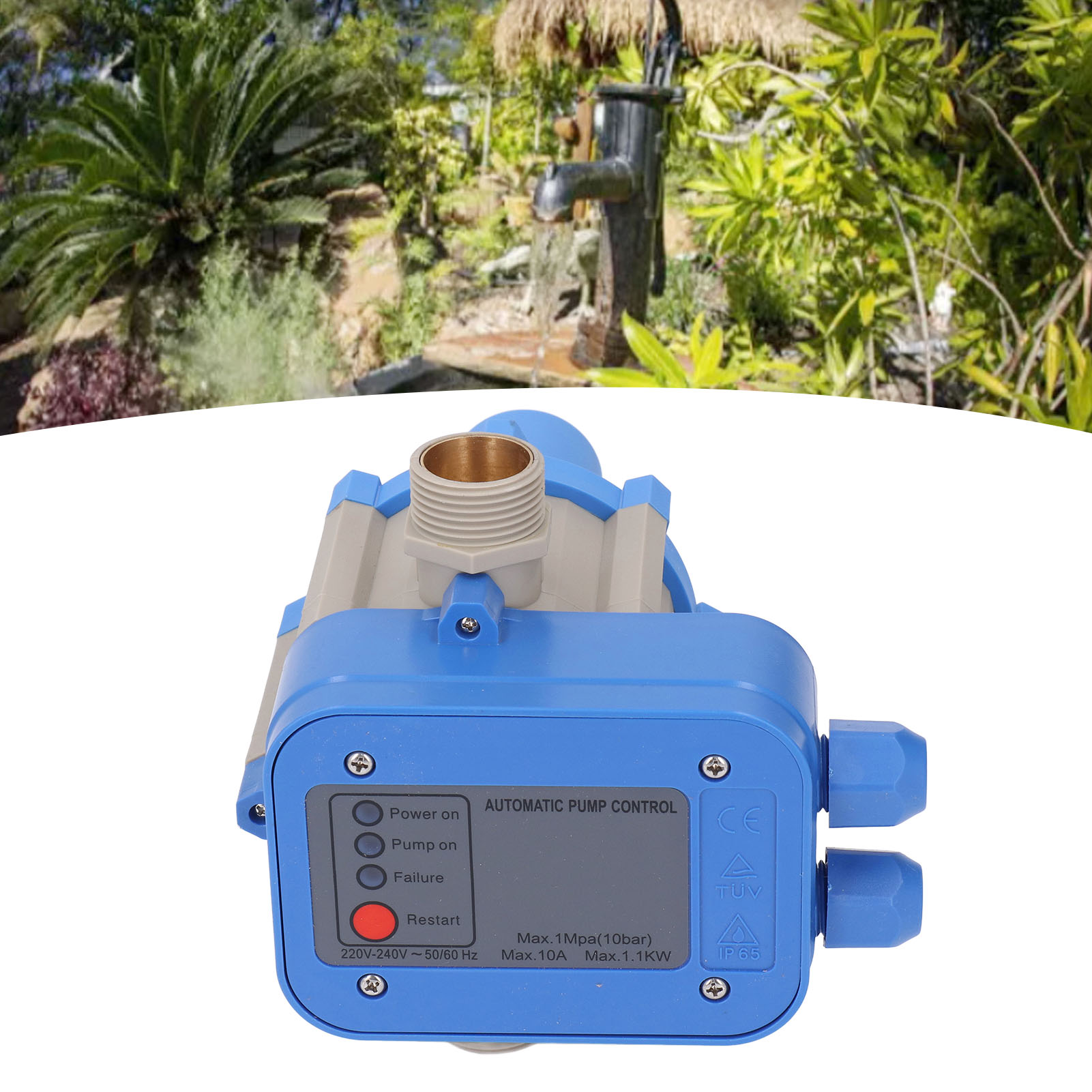 Blaugraues Modell, 1,5 Bar-2,2 Bar, Hochwertiger Wasserdichter Einstellbarer Wasserpumpen-druckregler, 220v-240v.