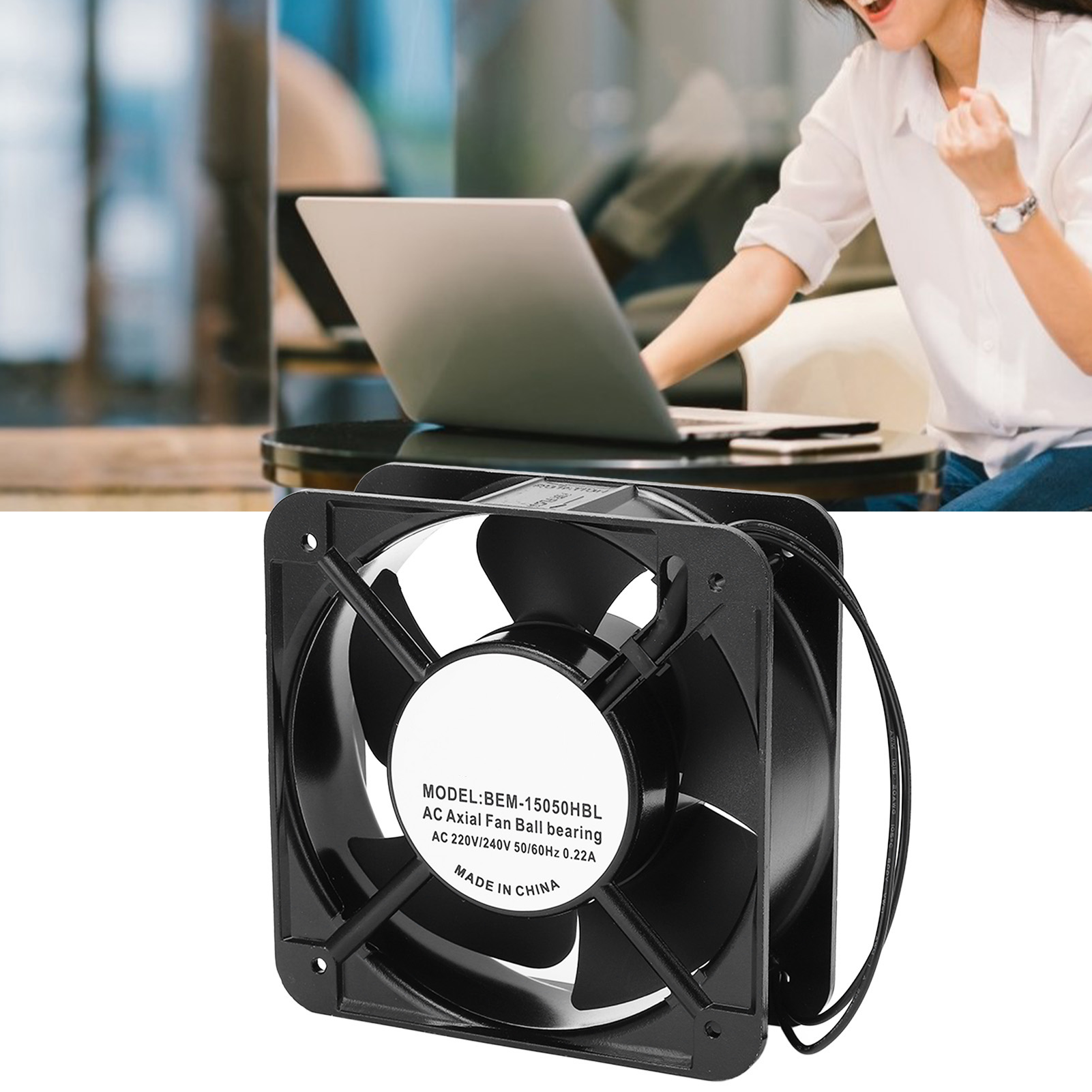 Berm 15050 Axiallüfter, Leiser Und Leistungsstarker Abluftlüfter, Kühlventilator Für Industrielle Schaltschränke, 220/240 V Wechselstrom