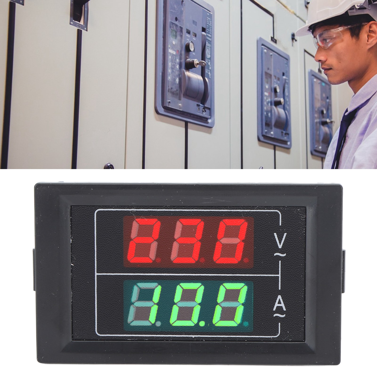 D85-5035va Einphasen-miniatur-voltmeter Mit Doppelanzeige (2-in-1-multimeter), 2-leiter-spannungs- Und Stromprüfer Mit Stromwandler, 60–500 V Ac, 0–100 A