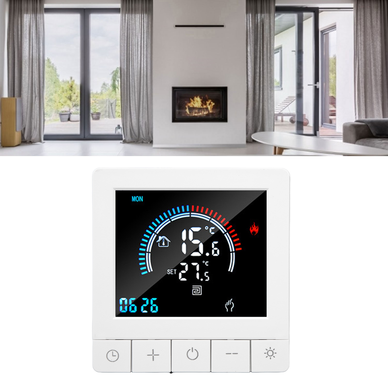 Die K5-serie Unterstützt Die Anbindung An Den Im Graffiti-stil Gestalteten Fußbodenheizungsthermostat Des Ac90v-240v3a-warmwassersystems.
