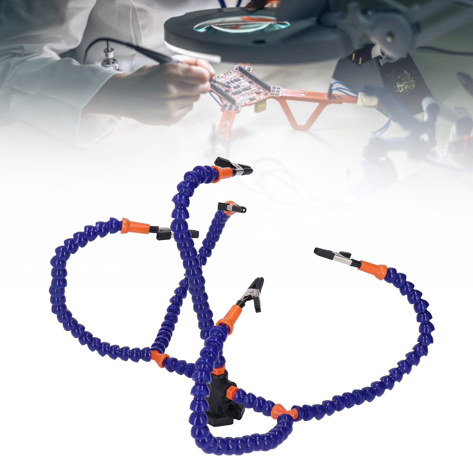 Lötwerkzeug Mit Flexiblem Arm Zum Spannen Von Leiterplatten, Standard Blau, 5-backen