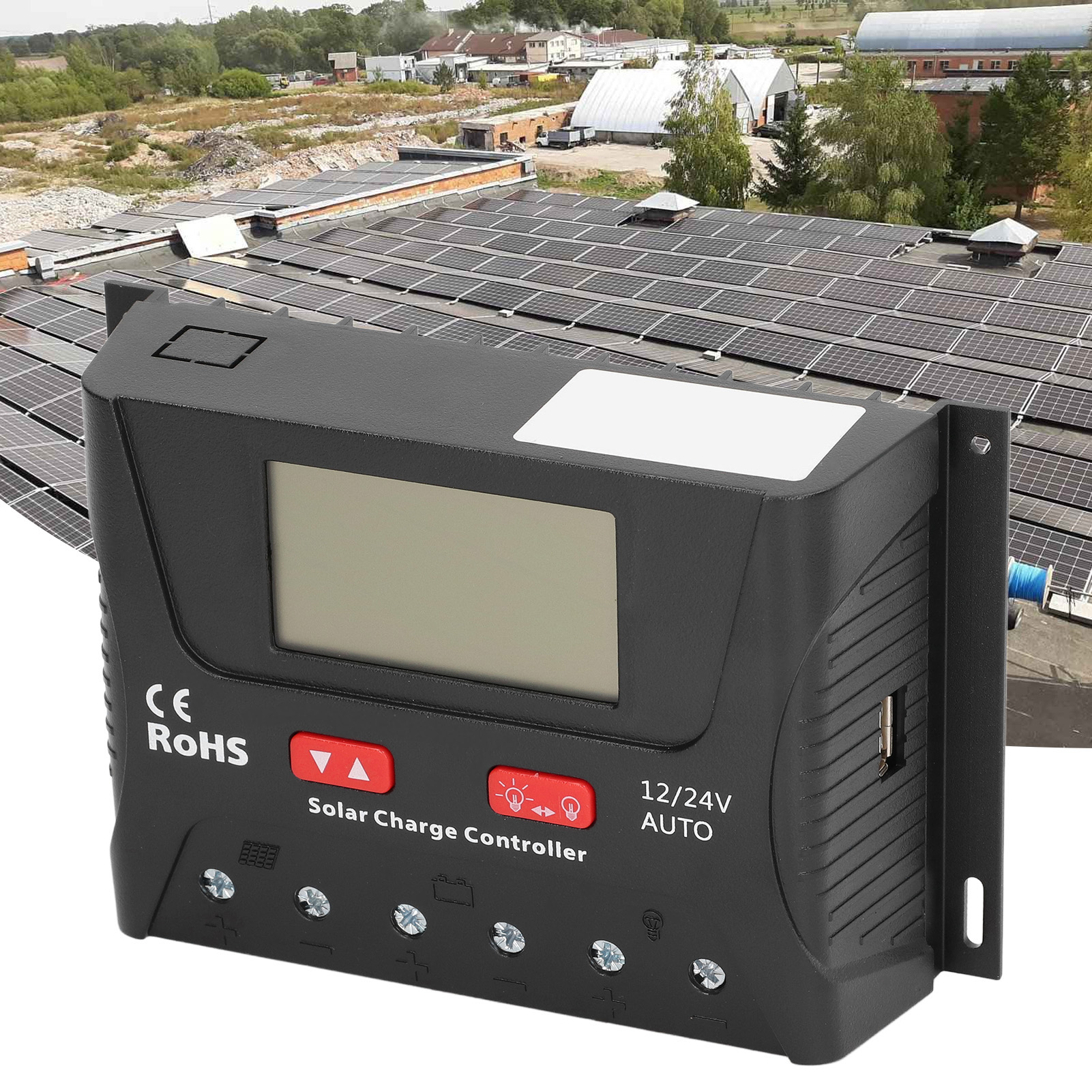 Hp Serie 40a 12v/24v Pwm Solar-lade-/entladeregler Mit Led-anzeige Und Usb-anschluss