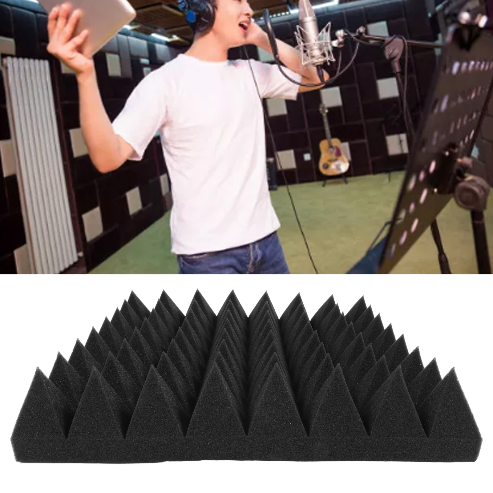 Dicke, Pyramidenförmige, Schallabsorbierende Baumwolle Für Klavier- Und Schlagzeugräume, Schalldämmende Baumwolle Zur Schallabsorption Und -reduzierung.