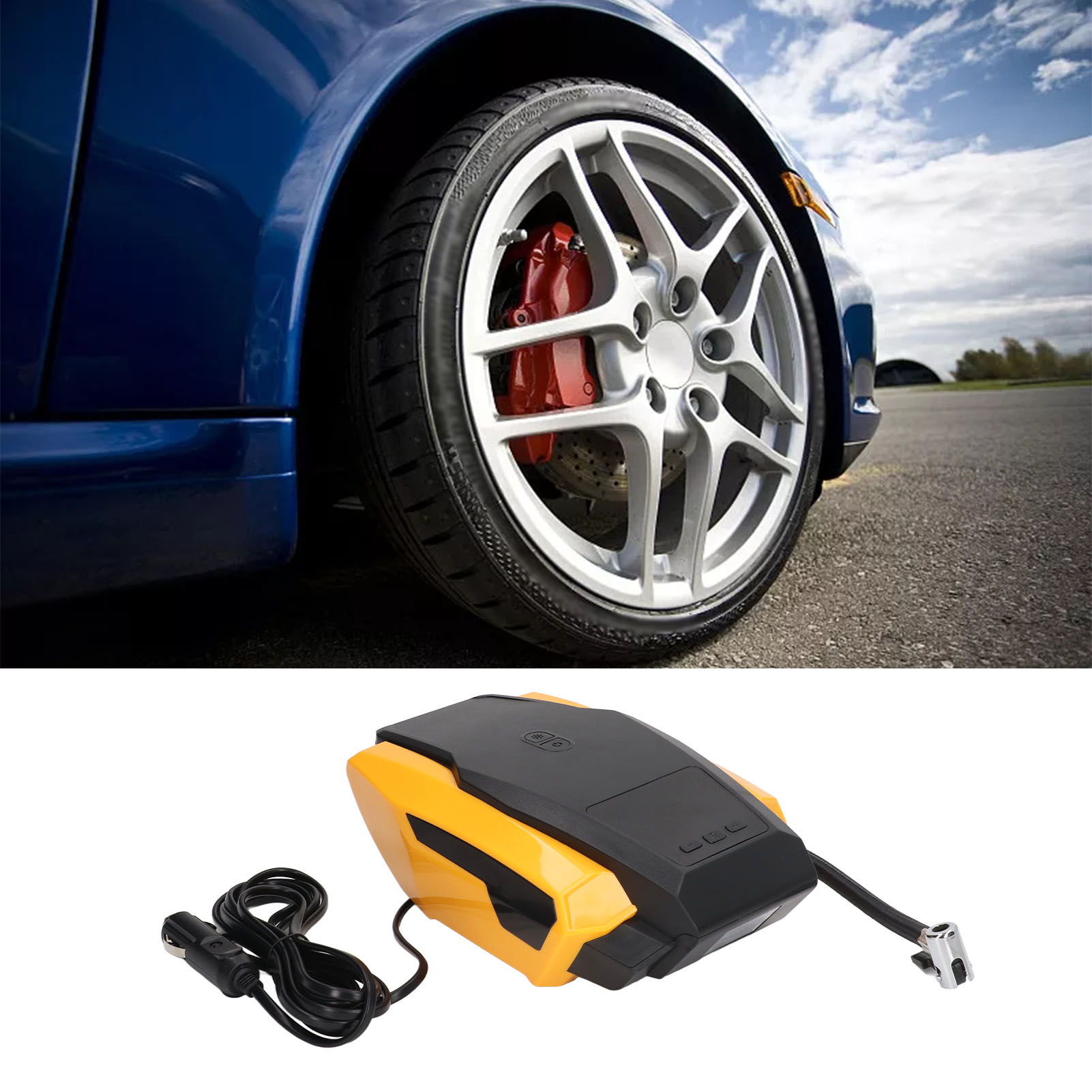 Atj-1166s Auto-luftpumpe, Zweizylinder, Kabellos, 12v Elektrische Luftpumpe, Tragbarer Notfall-reifenfüller Mit Digitalanzeige