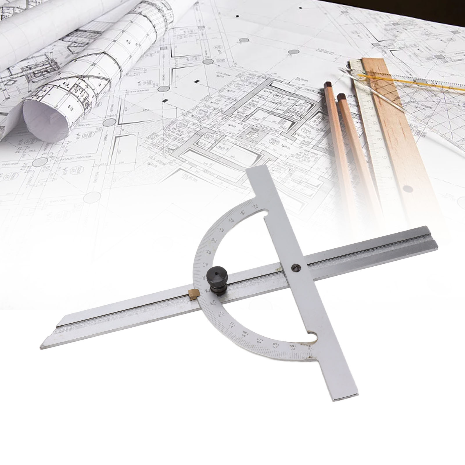 Verstellbarer Winkelmesser Aus Kohlenstoffstahl, 150 X 300 Mm