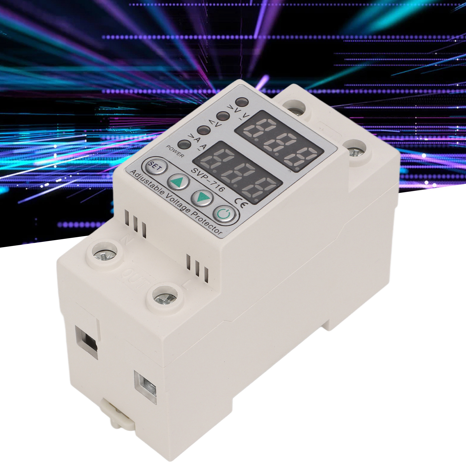 Intelligenter Über-/unterspannungsschutz Svp-716 Mit Einstellbarer Automatischer Rückstellung, Strombegrenzung Und Zeitverzögerung, 220 V Ac, 63 A