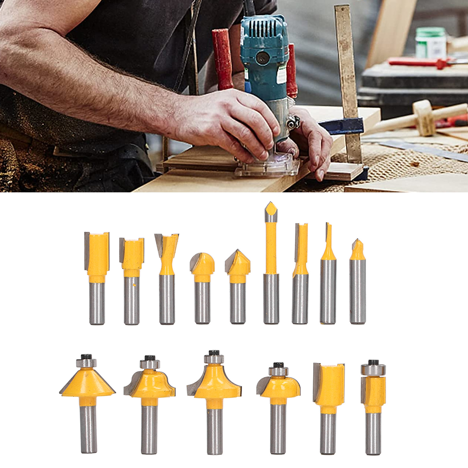 Set Mit 15 Diy-holzbohrern Und -fräsern (8 Griffe)
