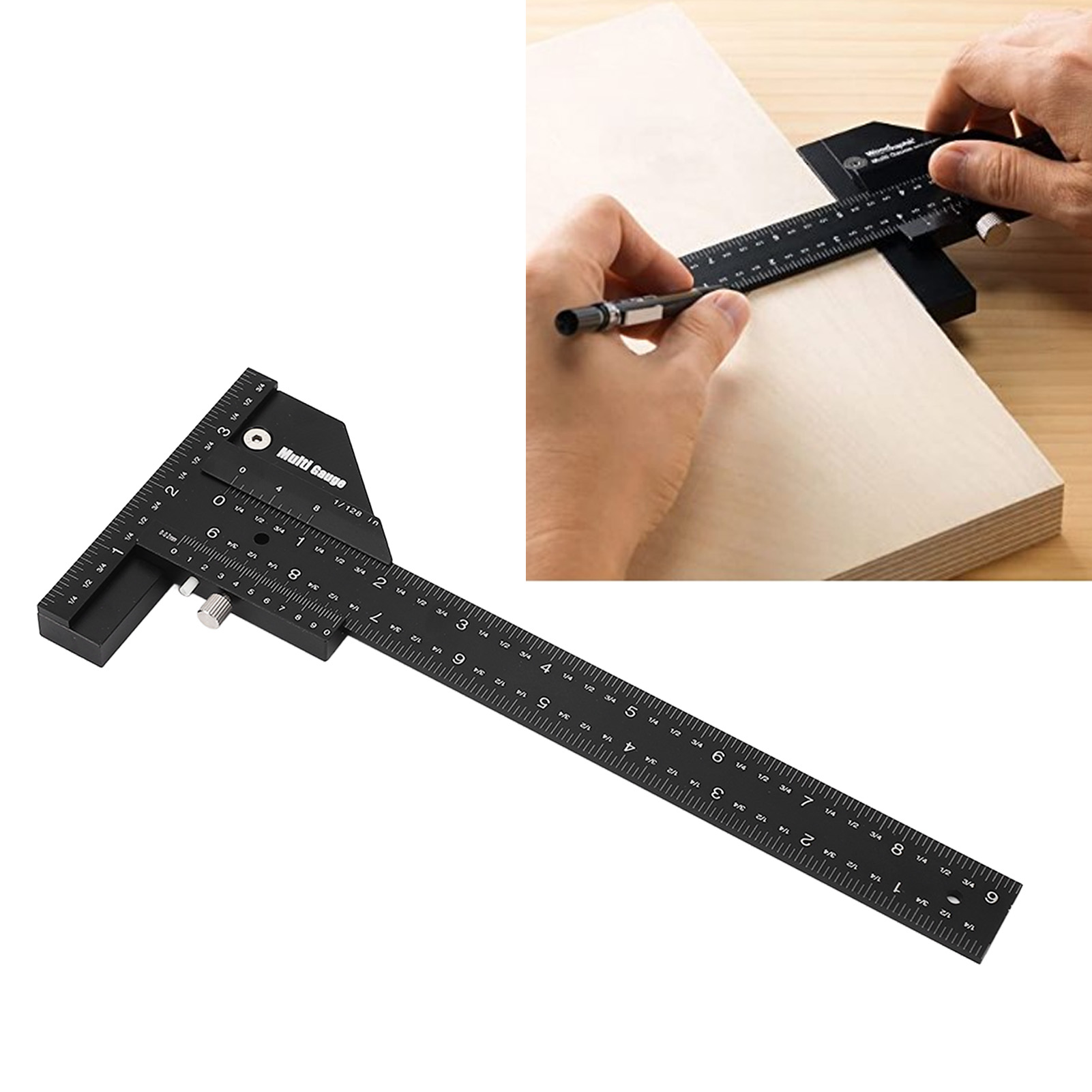 (0–250 Mm Neu) Multifunktionaler Anreißlehre Nach Britischen Normen, T-lineal Aus Aluminiumlegierung Für Die Holzbearbeitung, Professionelle Doppelfunktions-anreißlehre Zum Messen Und Markieren.