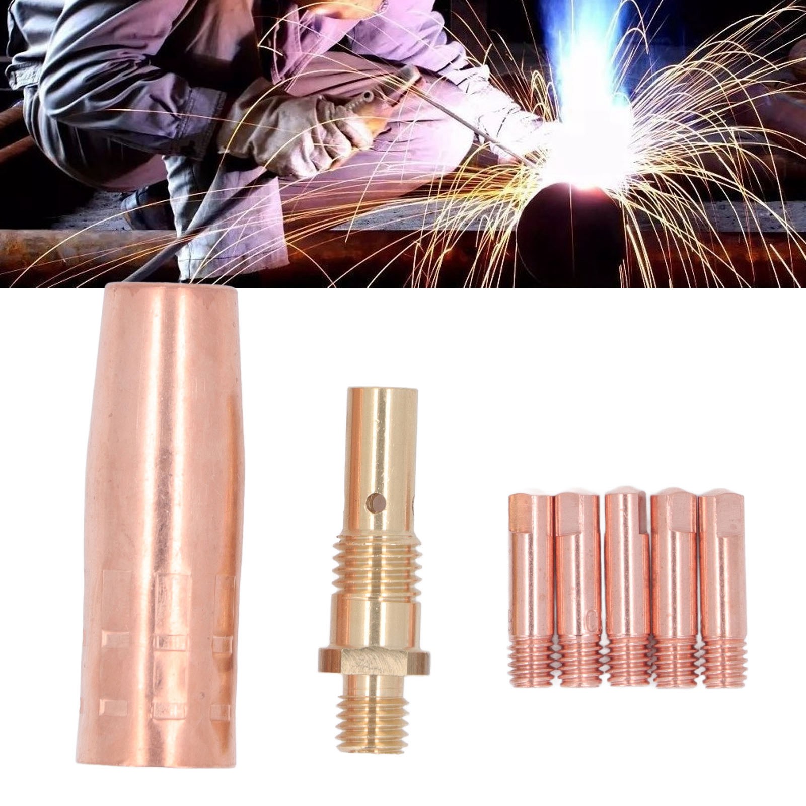 0,9 Mm Vollkupfer-schutzdüsensatz Für Mig-schweißbrenner