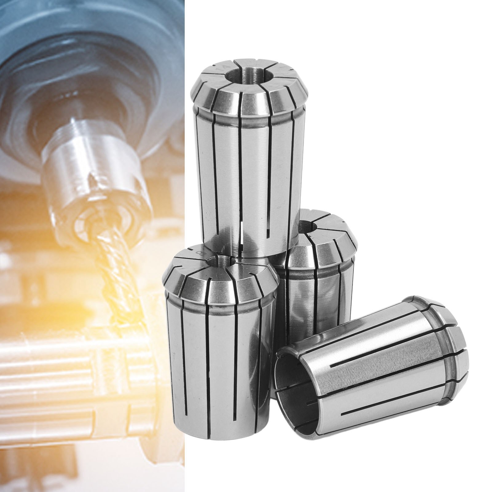 Hochleistungs-spannzangensatz Oz25 Für Hochpräzise Cnc-fräsmaschinen, Mit Flexiblen Φ8-, Φ10-, Φ12- Und Φ14-spannfuttern Sowie Einem Schraubenschlüssel.