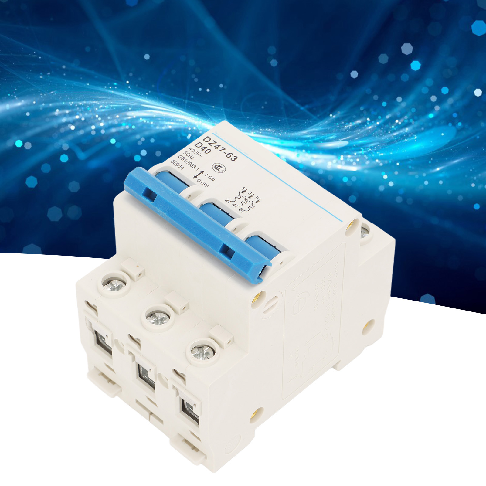 Miniatur-drehstrom-leistungsschalter Dz47-63 D40 400 V 40 A, Din-schienenmontage, 6000 A Schaltleistung