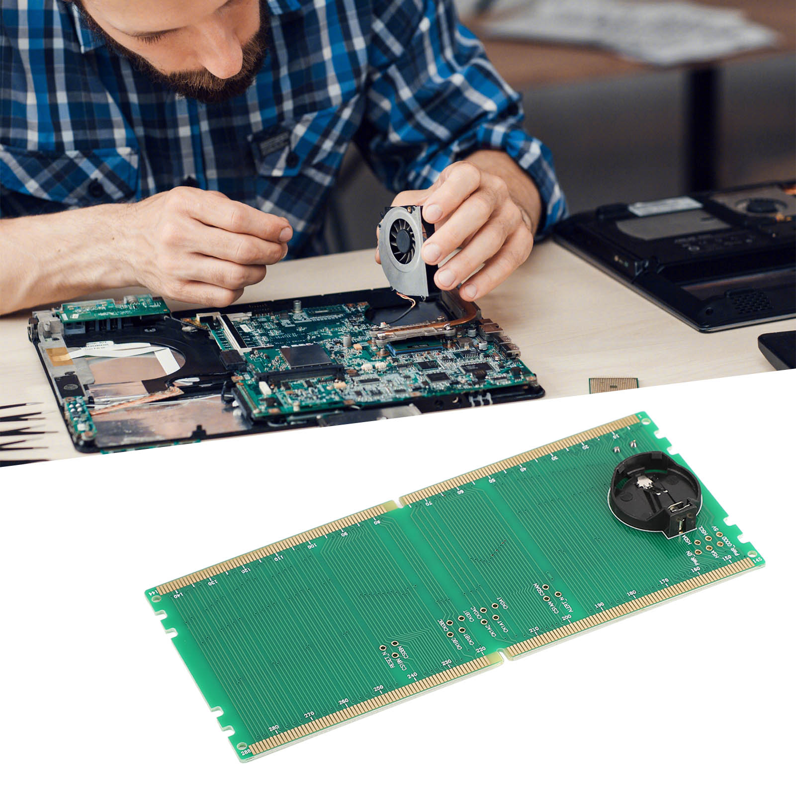 Ddr5-speichersteckplatztester Für Computer Mit Led, Speicher-motherboard-reparaturtestplatine (grüne Platine)