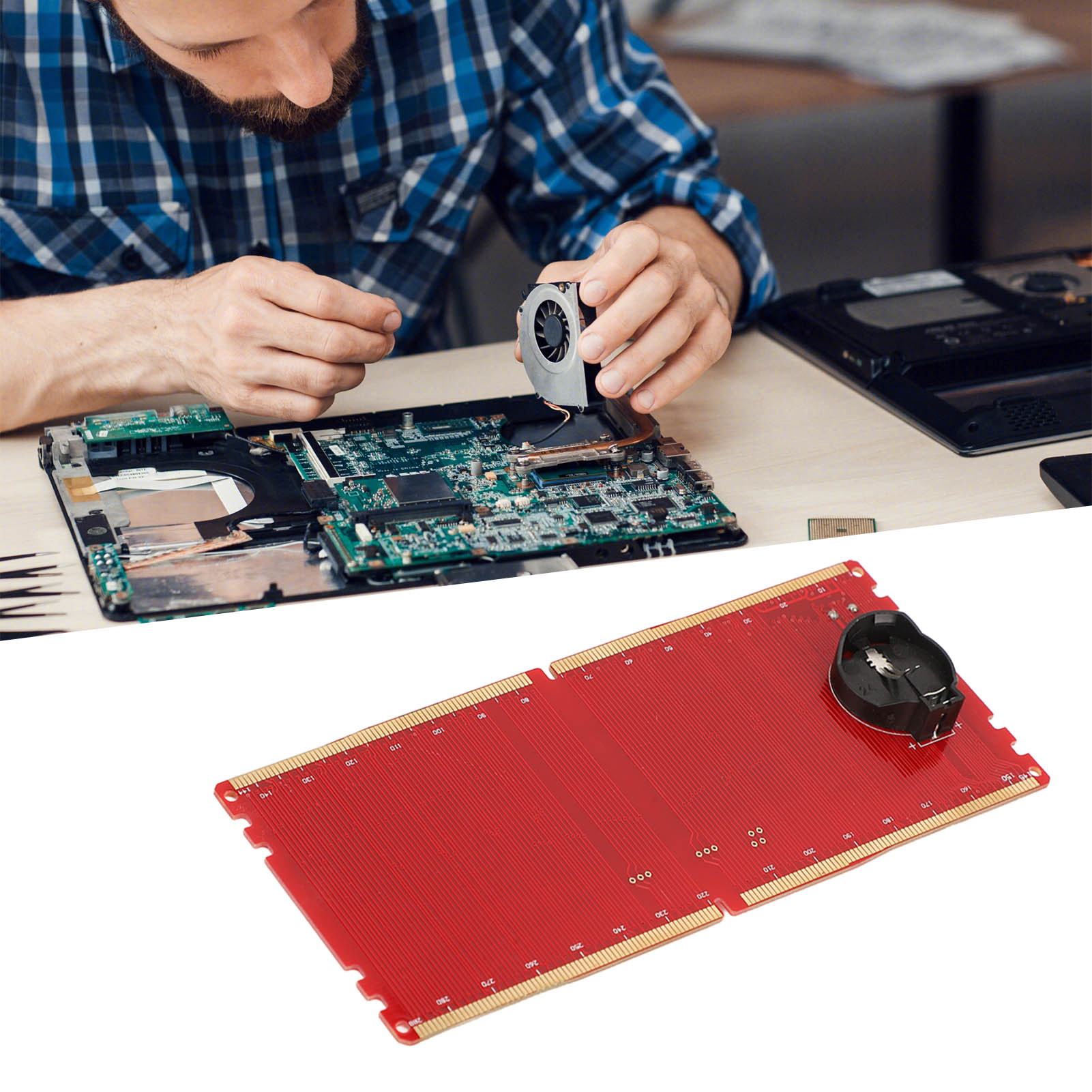 Ddr5-speichersteckplatztester Für Computer Mit Led, Speicher-motherboard-reparaturtestplatine (rote Platine)