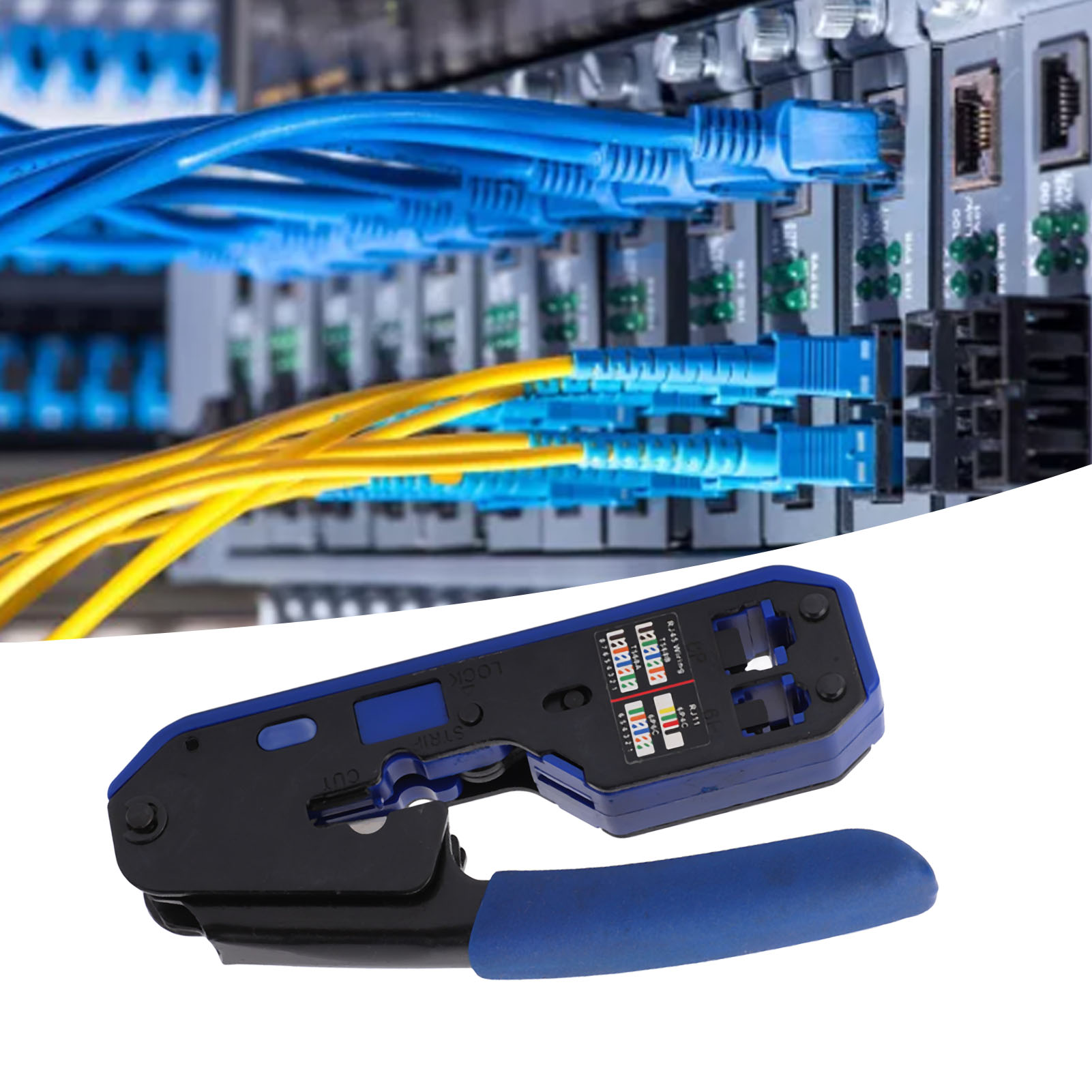 Multifunktionales Crimpwerkzeug Für Rj45 8p6p-stecker, Netzwerkwerkzeug Zum Abisolieren Und Crimpen Von Netzwerkkabeln