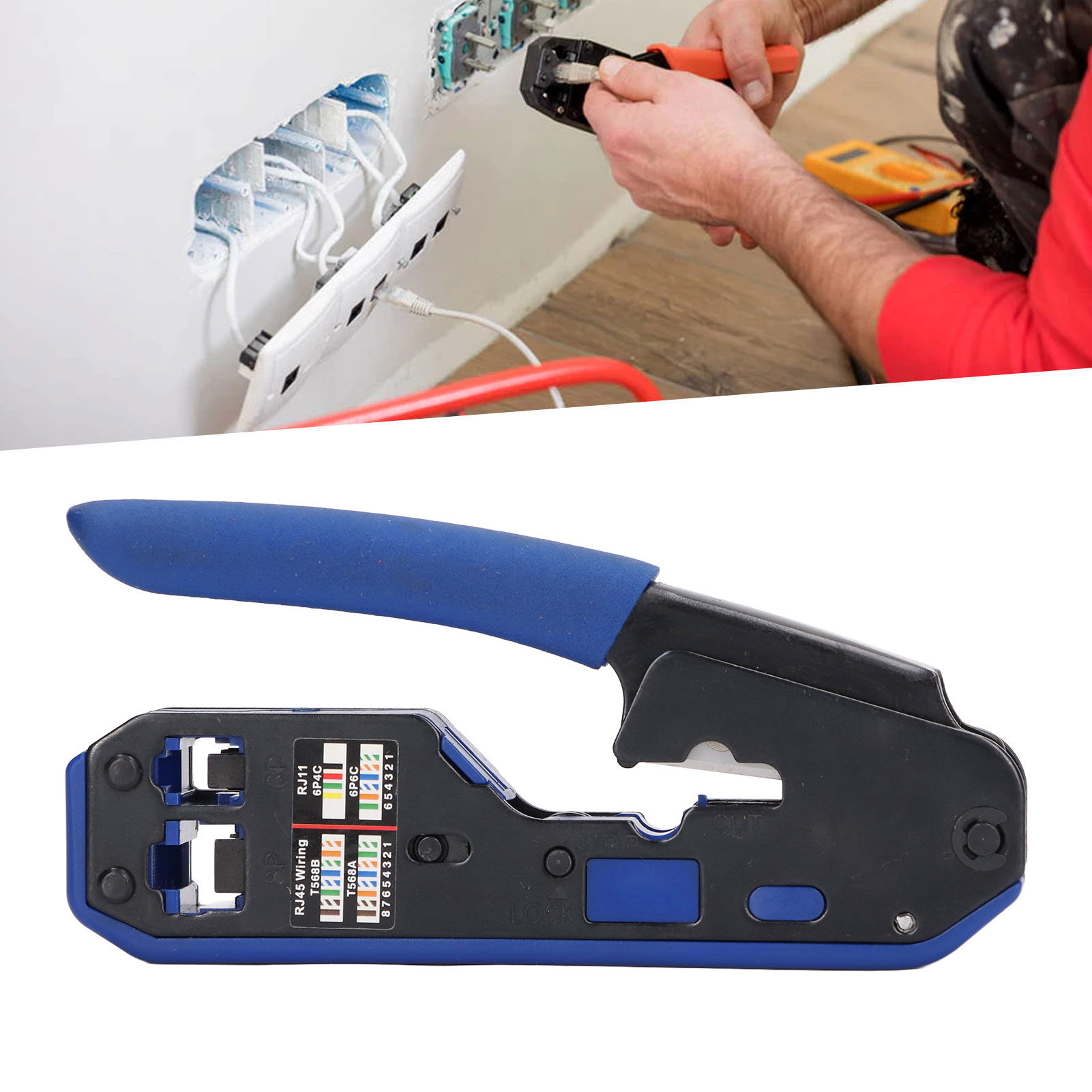 Crimpwerkzeug-set Für Rj45-netzwerkkabel, Cat5- Und Cat6-geradstecker