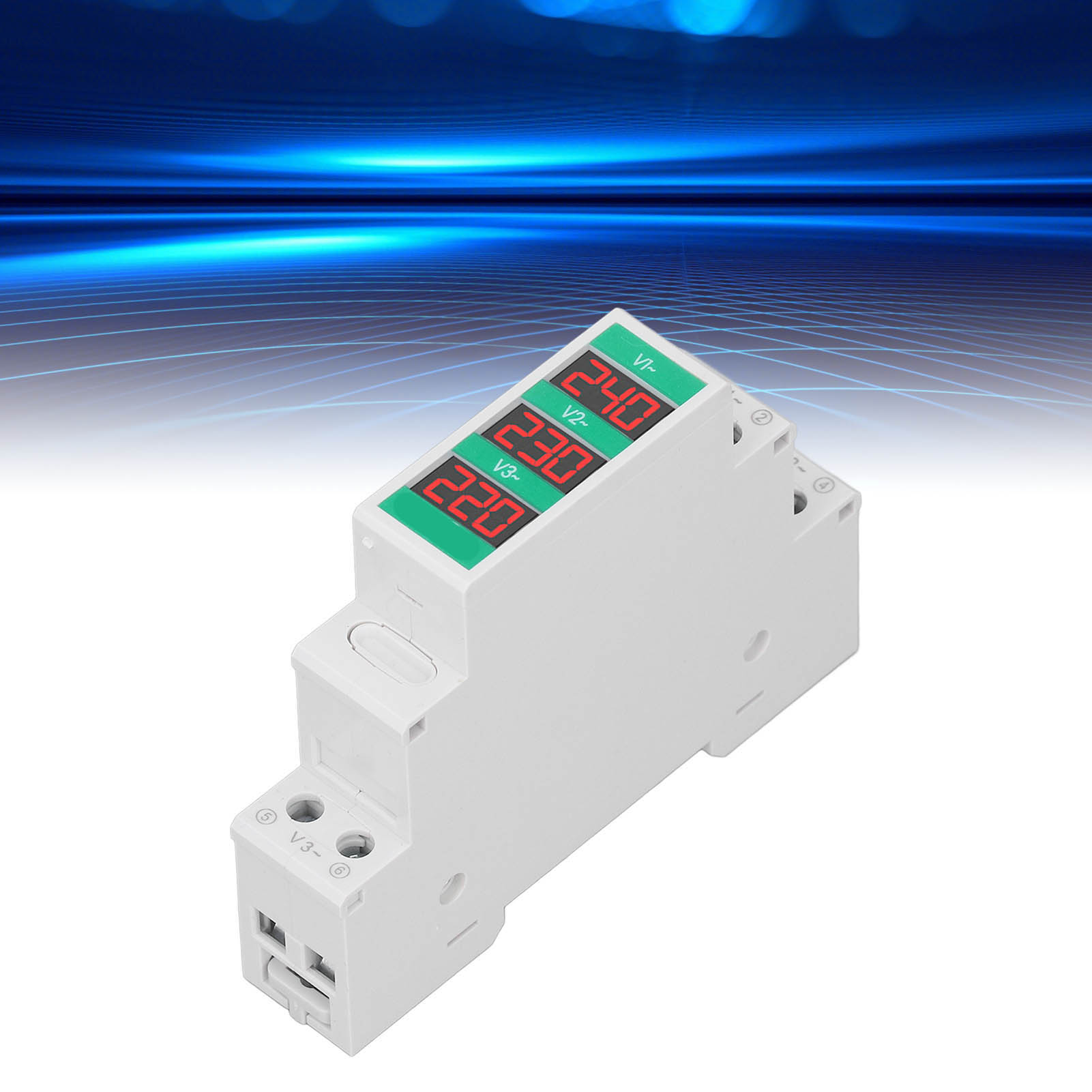 Tongou Intelligentes Dreiphasiges Digitalvoltmeter Für Elektronische Und Elektrische Instrumente, Schienenmontage, 60–450 V Wechselstrom