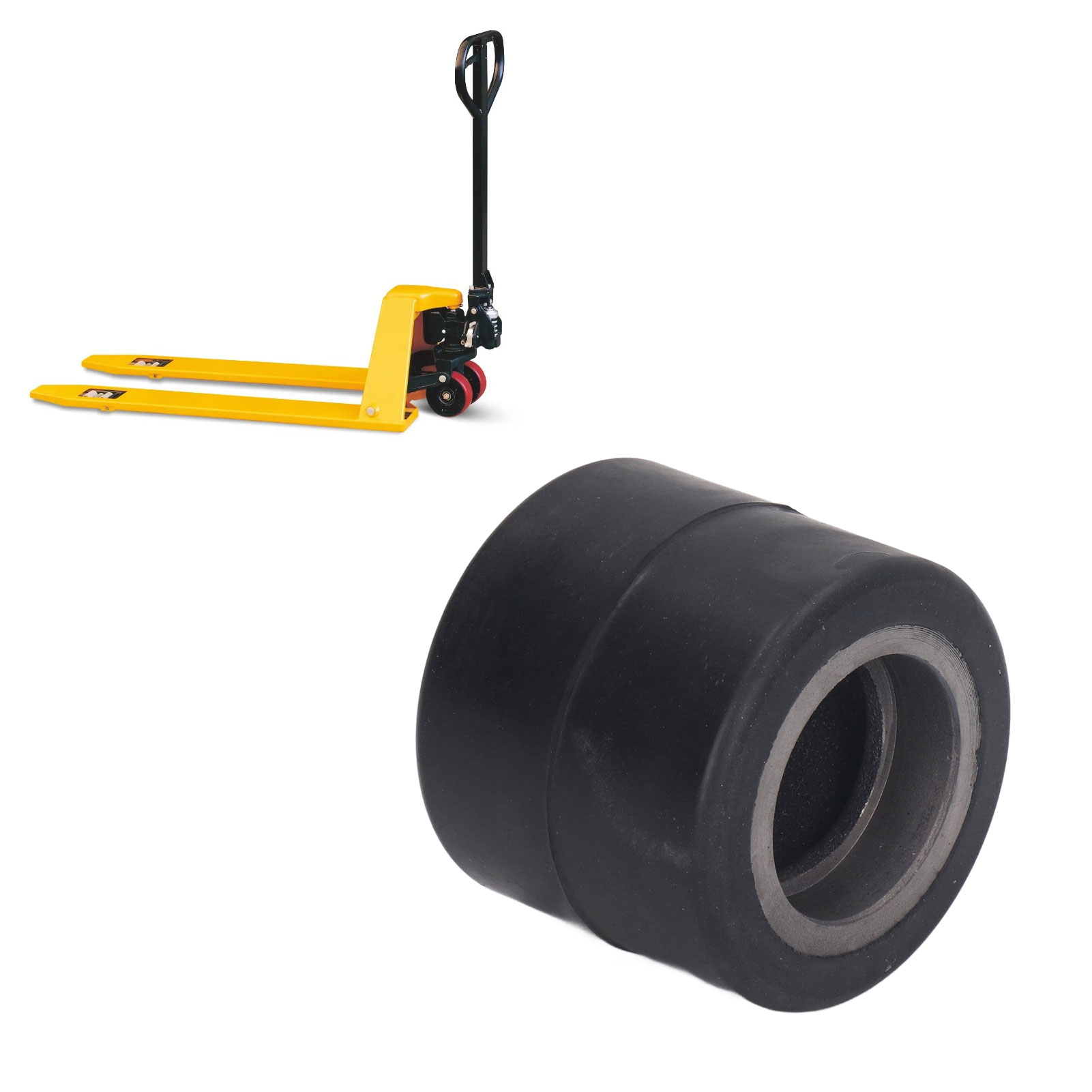 Lasträder Für Hubwagen/stapler 80x70mm, Hintere Gummiräder Für Manuell Schiebende Hydraulikgabelstapler, Geeignet Für 6204 Lager.