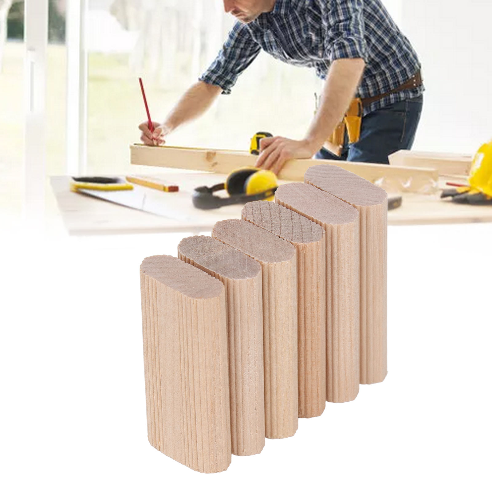 50 Domino-dübel Aus Massivholz, Buchenholzdübel, Verbindungsstücke Für Möbel Und Holzbearbeitung, 6 X 20 X 40 Mm