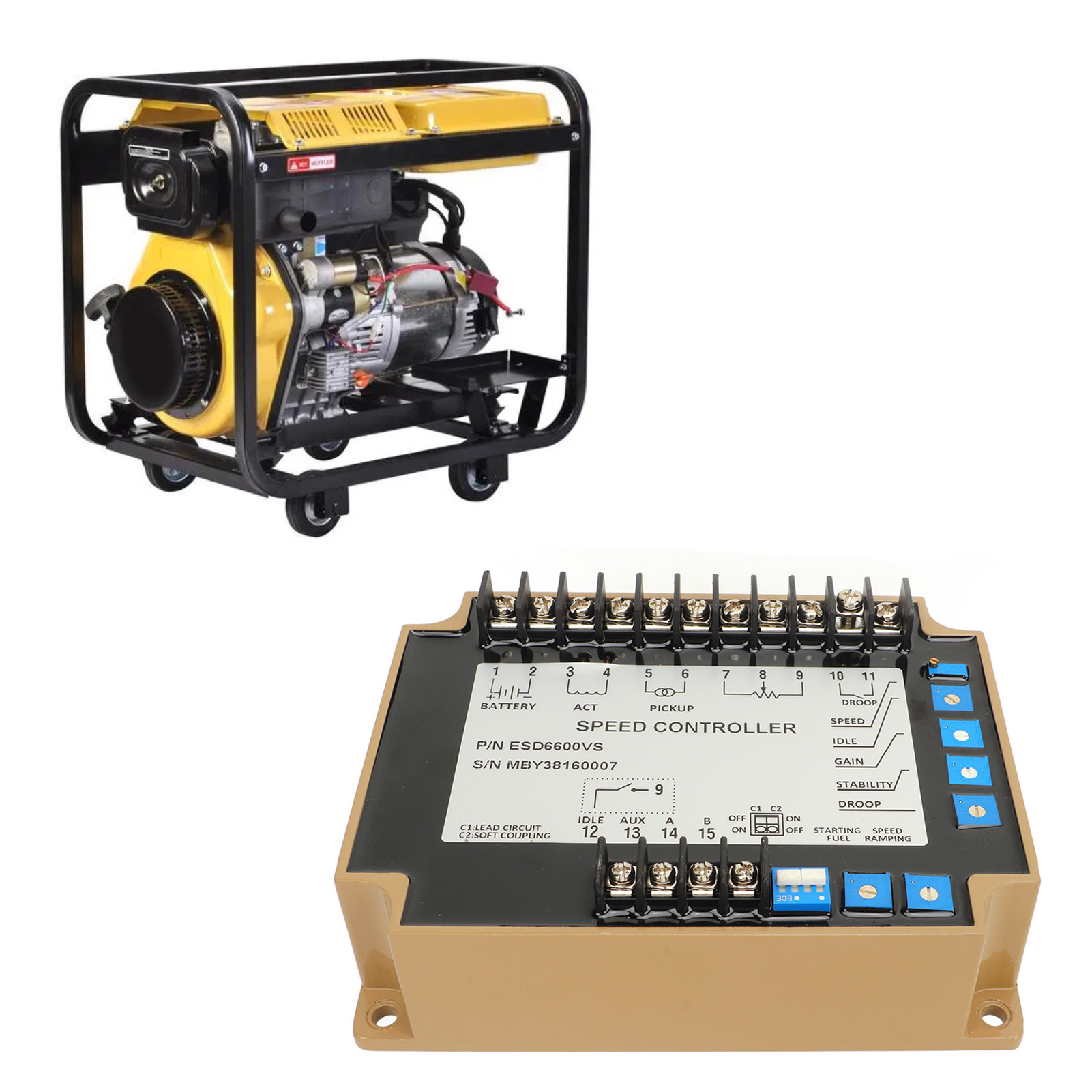 Esd6600vs Drehzahlreglermodul, Drehzahlreglerplatine Für 12-24v Gleichstromgeneratoren