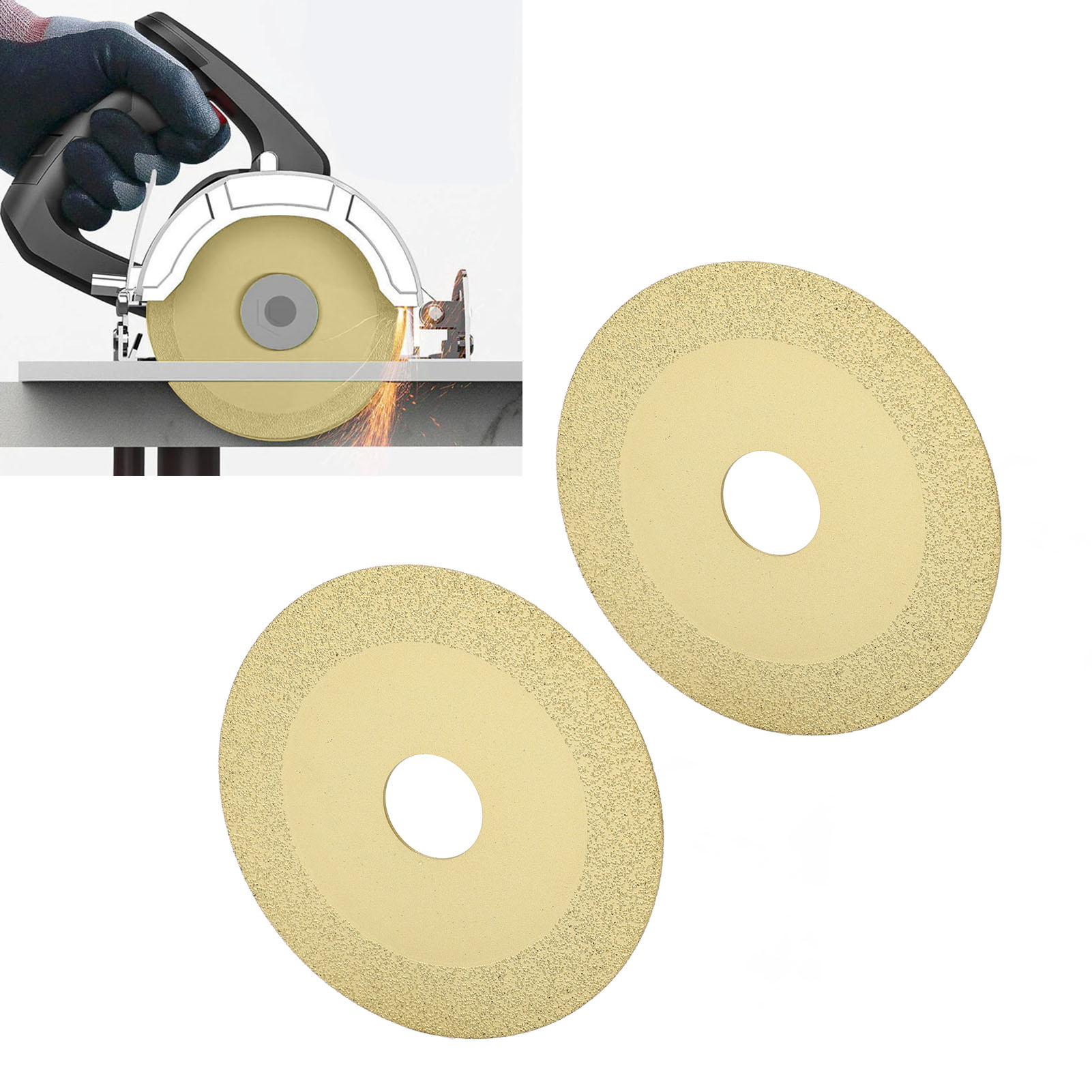 2 Stück, Innendurchmesser 22 Mm, Außendurchmesser 100 Mm, Diamantschleifbreite 15 Mm, Dicke 1 Mm, Trennscheibe Für Glas, Keramikfliesen, Jade, Kristall, Polierscheibe Für Weinflaschen, Gold-champagner