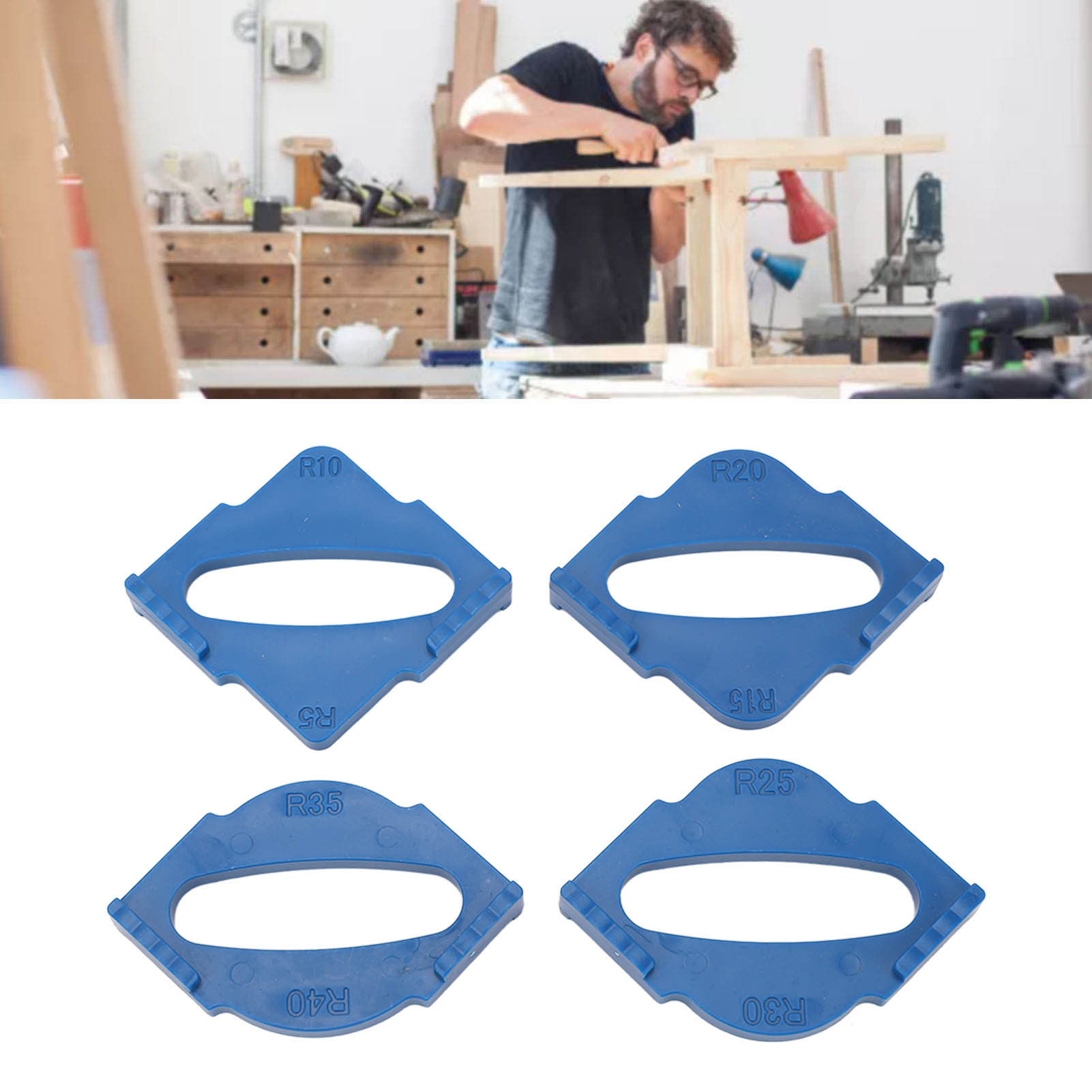 Eckenrundungsmaschine Für Holz, Schnellpositionierform Für Halbrunde Ecken, 4-teiliges Set, Schnellpositioniervorrichtung Für Halbrunde Holzecken, Winkel R
