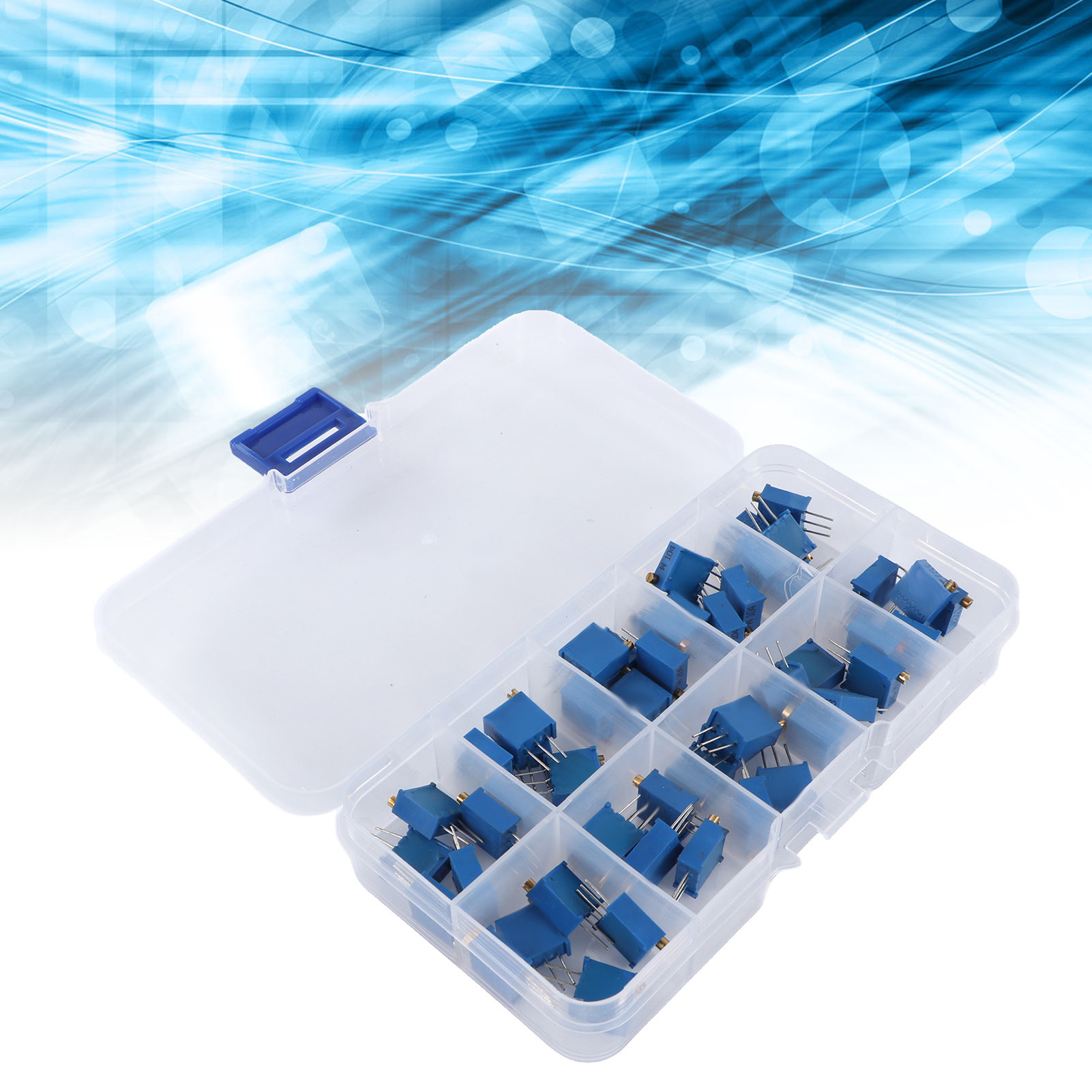 Los Mit 50 Einstellbaren Potentiometern 3296w, 100 Ohm - 100k, Jeweils 5 Stück Von Jeder Spezifikation Aus 10.
