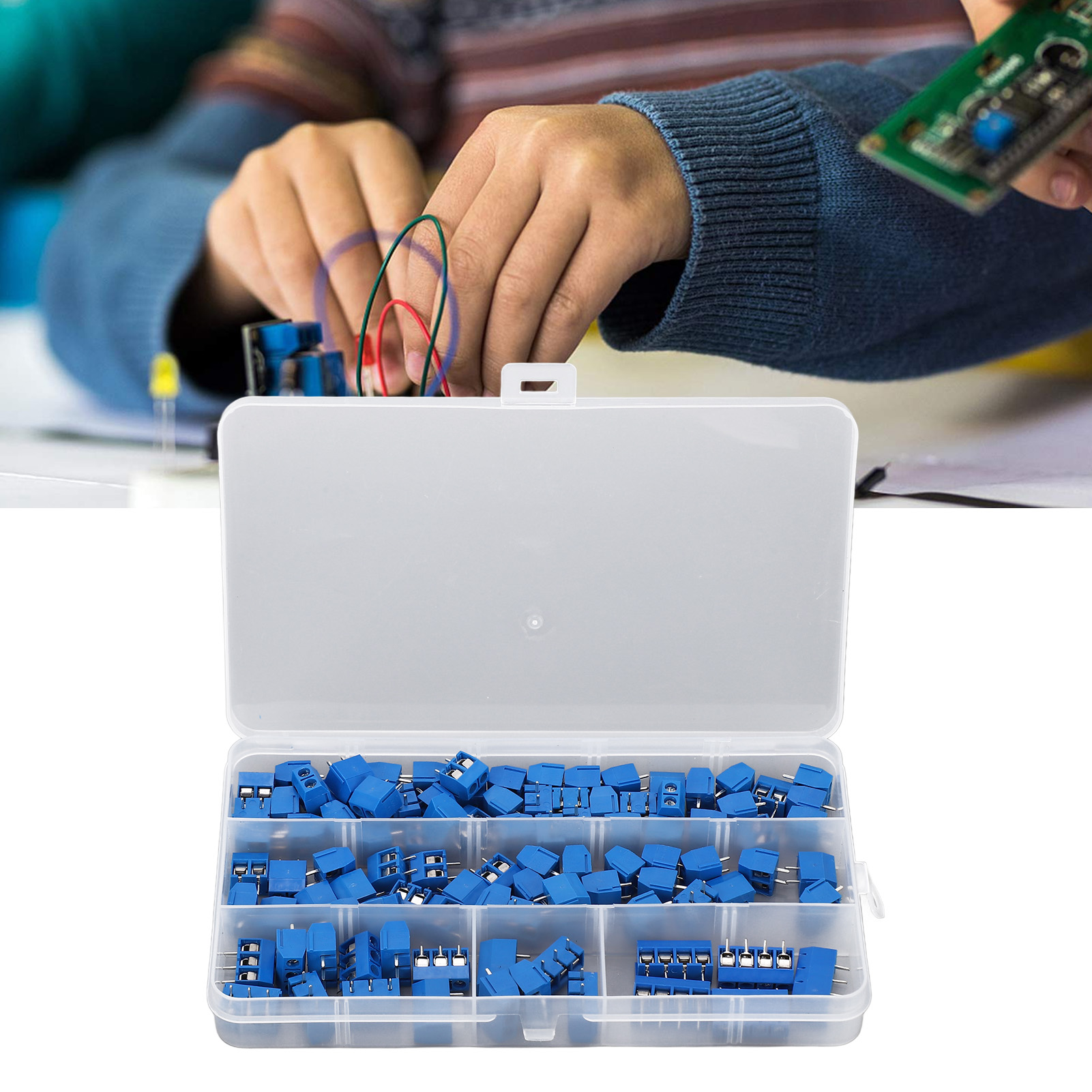 100 Schraubverbinder Für Die Leiterplattenmontage Mit 2, 3 Und 4 Pins, 10 A/300 V, 5 Mm/0,2 Zoll Rastermaß, Geeignet Für Arduino- Und Heimelektronikprojekte.