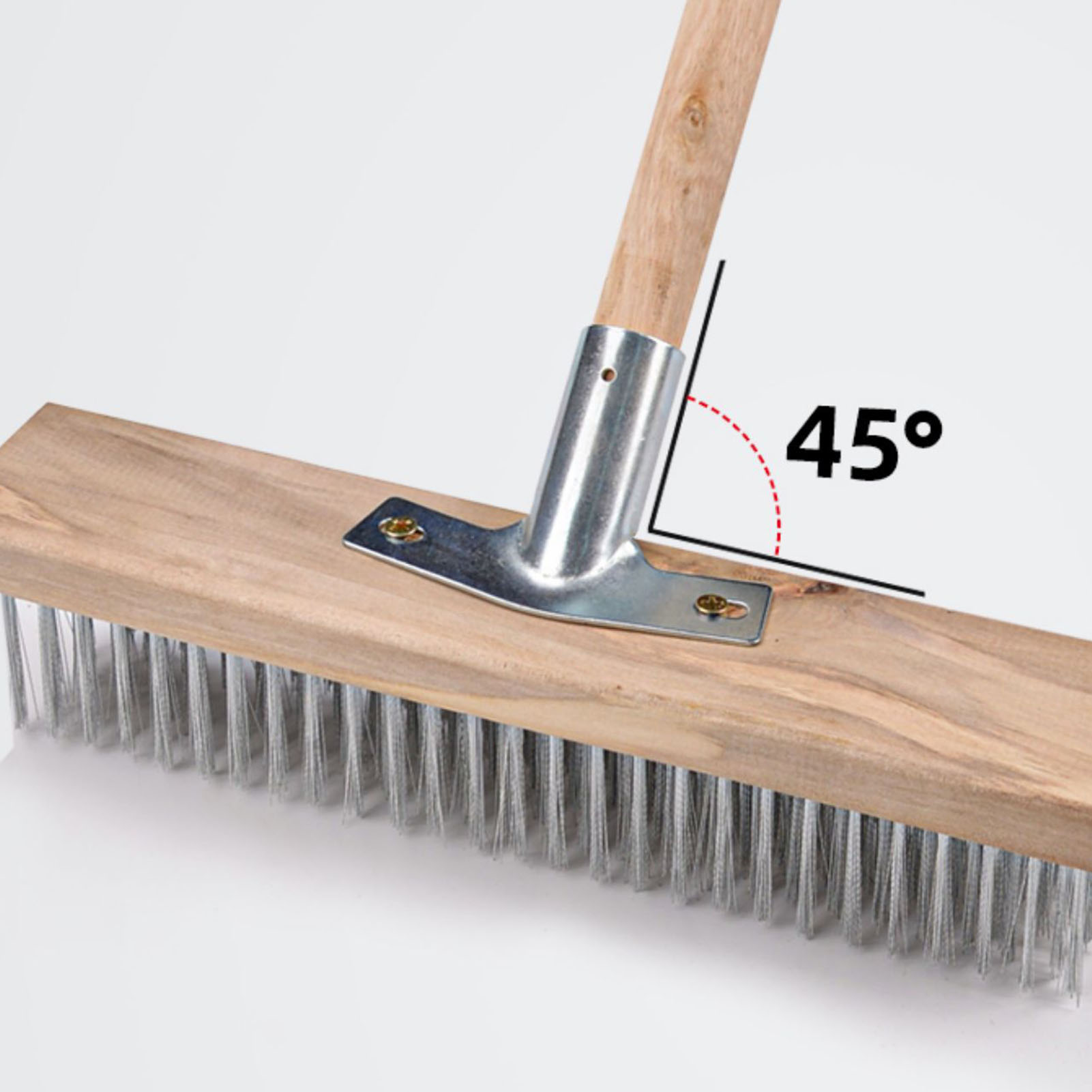 Robuste 20 Cm Lange Schleifbürste Für Raue Oberflächen Mit Edelstahlborsten. Ideal Für Große Terrassen, Gehwege, Treppen, Patios, Fliesen Und Beton. Stiele Sind Nicht Im Lieferumfang Enthalten.