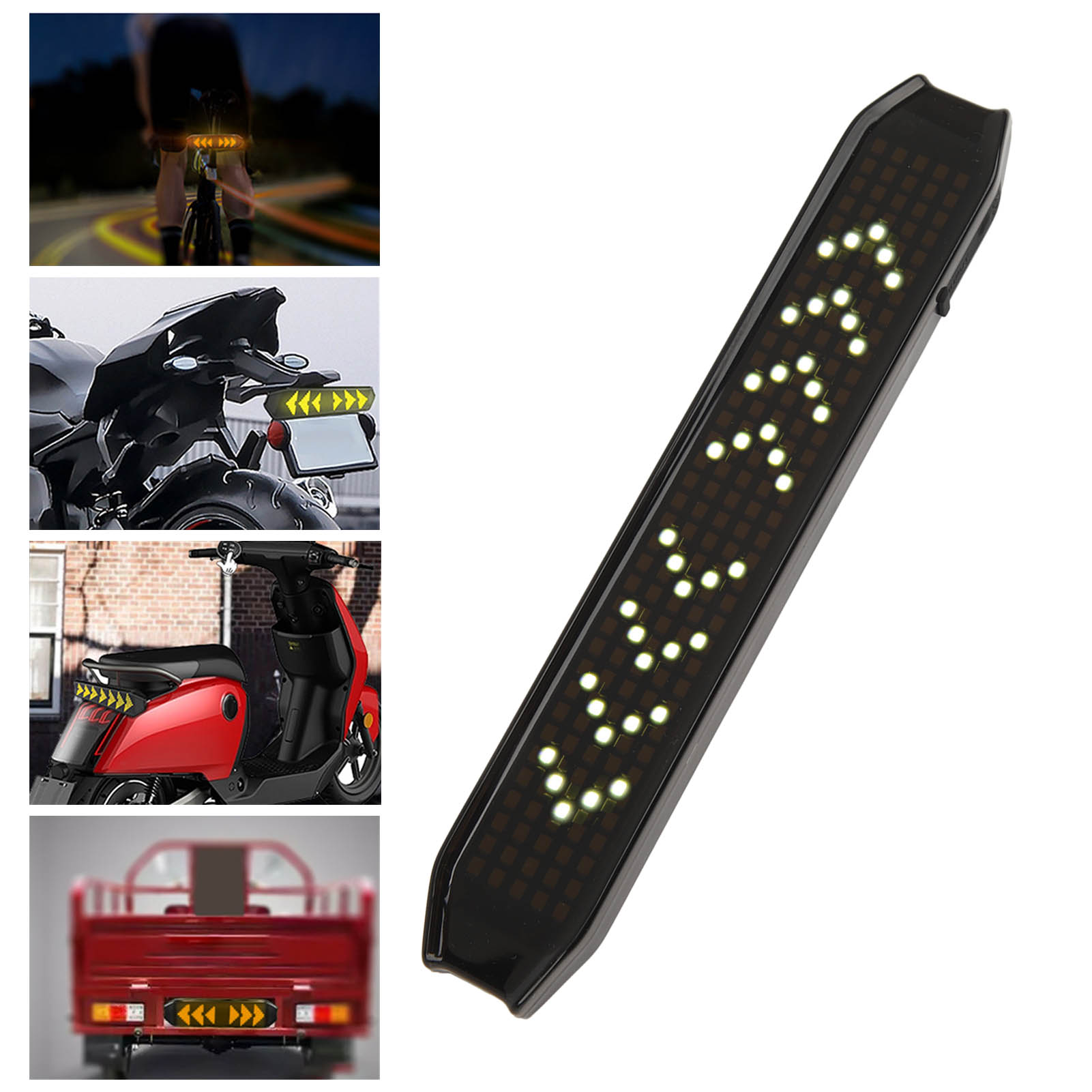 Gelber Led-bildschirm Für Autos 1953015 Mm, Bluetooth-übertragung Für Mobiltelefone, Gelbe Led-anzeige, Usb-wiederaufladbarer Fahrradblinker, Simulierter Intelligenter Fahrradblinker.