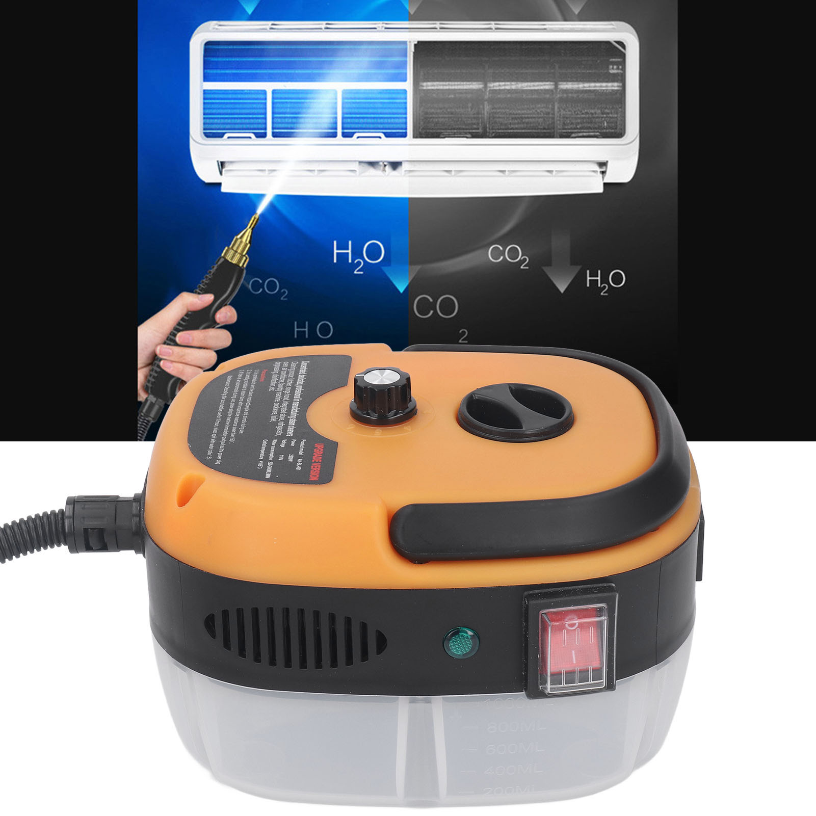 Gelber Hochtemperatur-hochdruck-dampfreiniger, 2500 W, 1000 Ml Wassertank, Für Klimaanlagen, Küchen Und Dunstabzugshauben (fettentfernung), Europäischer Standard 220 V