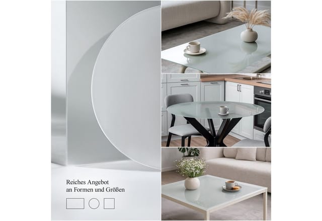 Tischplatte Glas - Aus Hartglas - Frosted Glasplatte - Glasschutzplatte - Tischplatte Für Couchtisch Für Esszimmer Wohnzimmer Haus 50x50 Cm