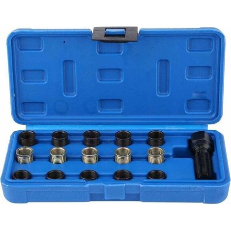 Zündkerzen-gewindereparatursatz 16-teilig, 14 Mm X 1,25 M16 Gewindebohrer Mit Tragbarem Etui, Zündkerzen-helicoil-set Zur Gewindereparatur Und Neugewindeschneidung