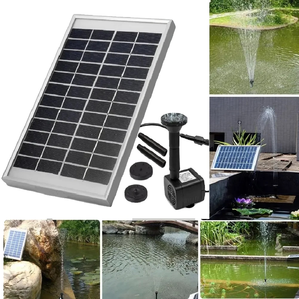 Solarbetriebene Springbrunnenpumpe, 500 L/h Fördermenge, 60 Cm Sprühhöhe, Solarbetrieben