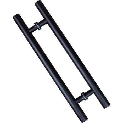 Griff Für Schiebetür, Doppelseitig In H-form, Robuster Türgriff Für Flügeltüren, Schwarz, Länge 600 Mm, Lochabstand 400 Mm