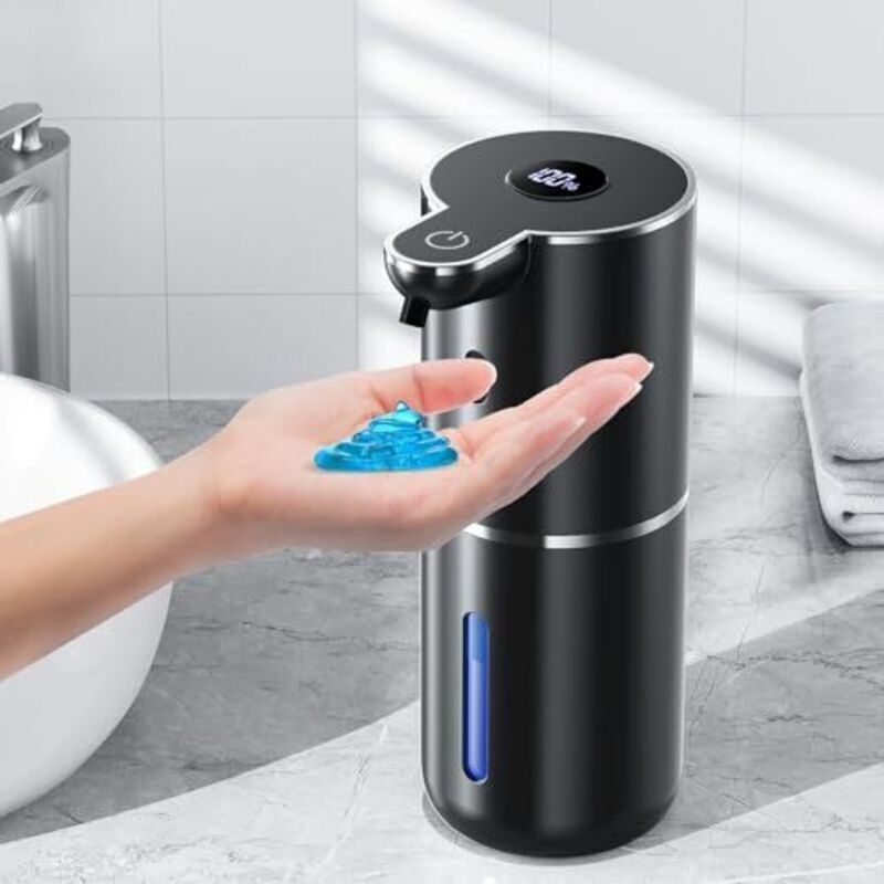 Distributeur Automatique De Savon Liquide Avec Affichage Numérique, Sans Contact, 380 Ml, Montage Mural Avec Capteur, Rechargeable Par Usb, Pour Salle De Bain Et Cuisine, Noir